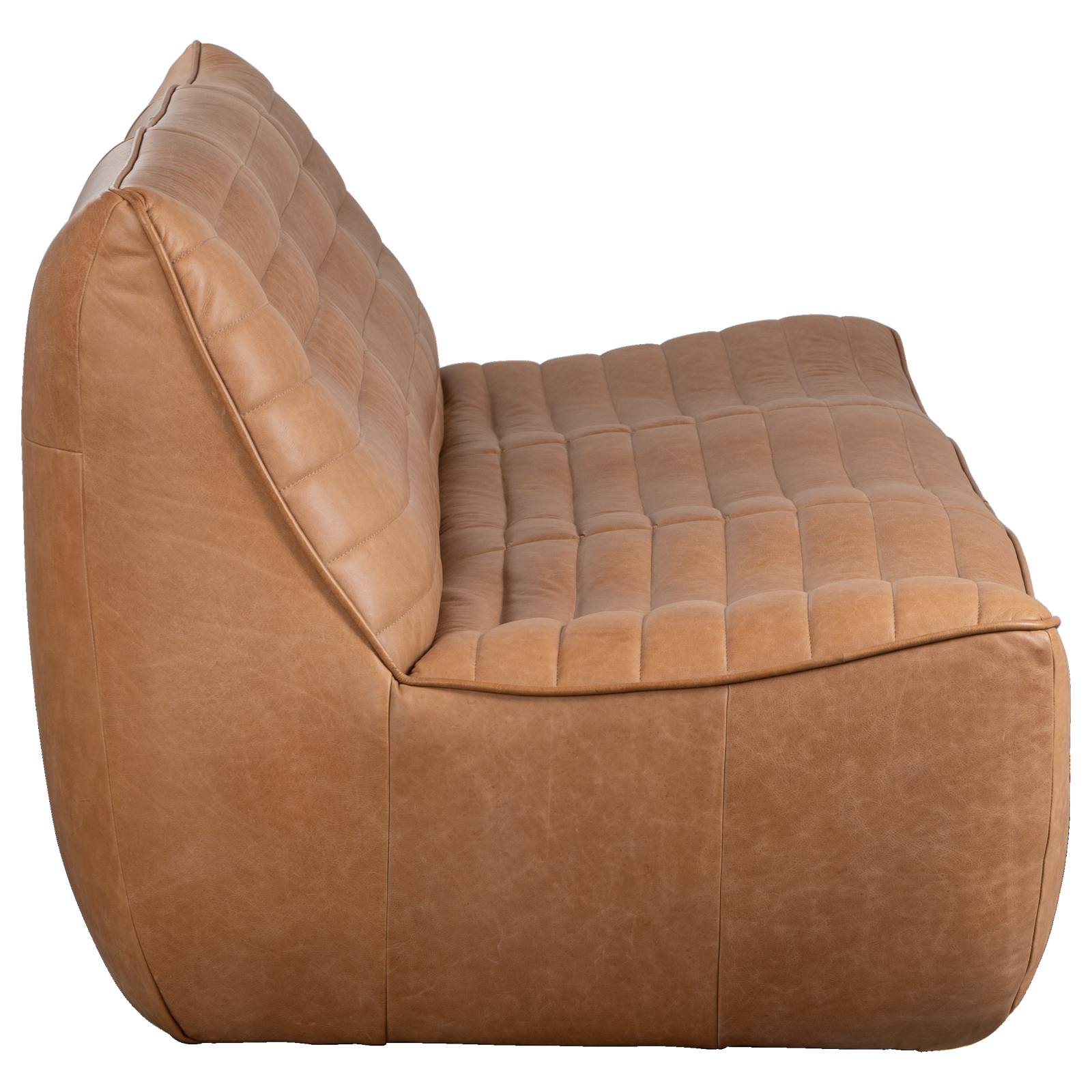 Aceno 3 Seat Hazelnut Tan Leather Sofa