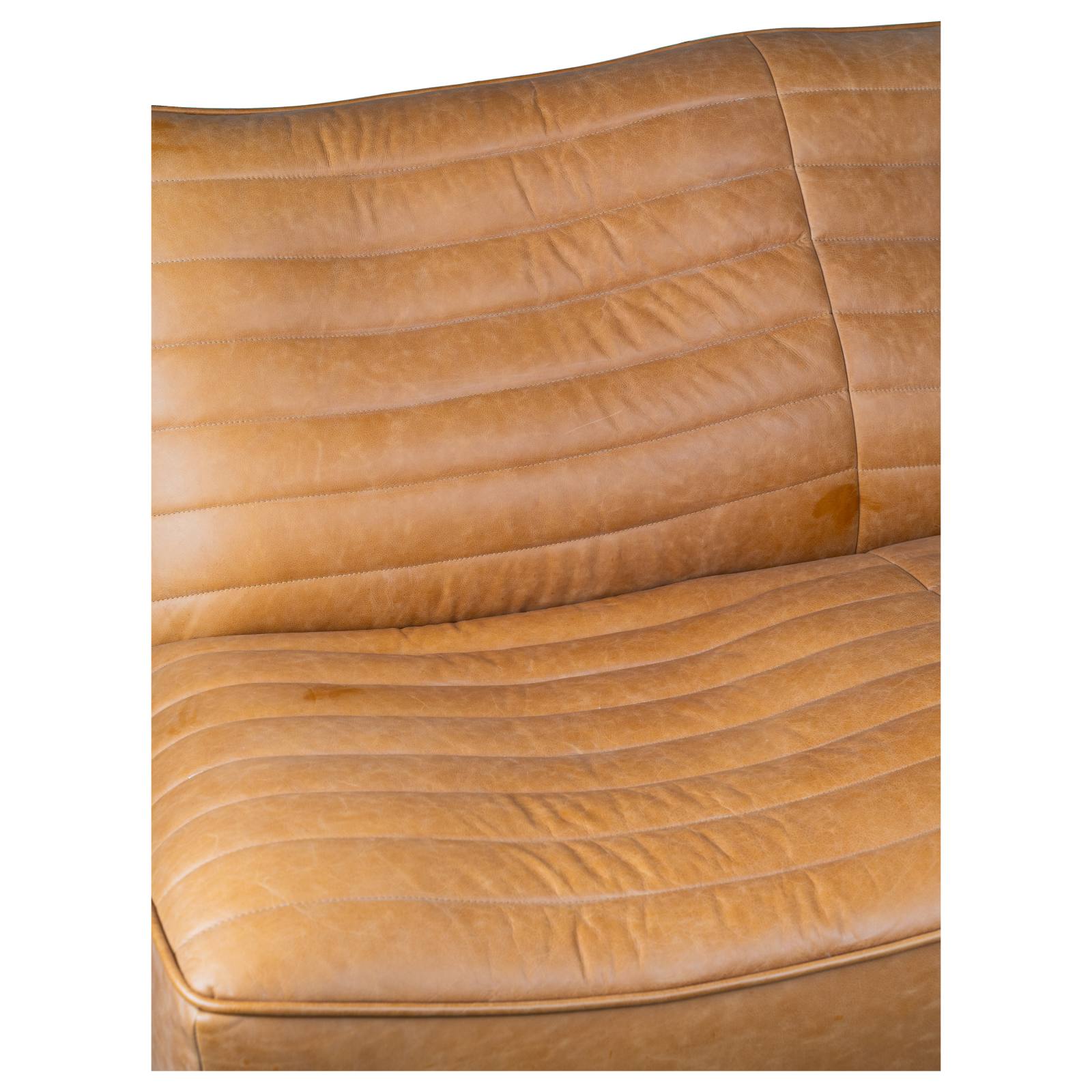 Aceno 3 Seat Hazelnut Tan Leather Sofa