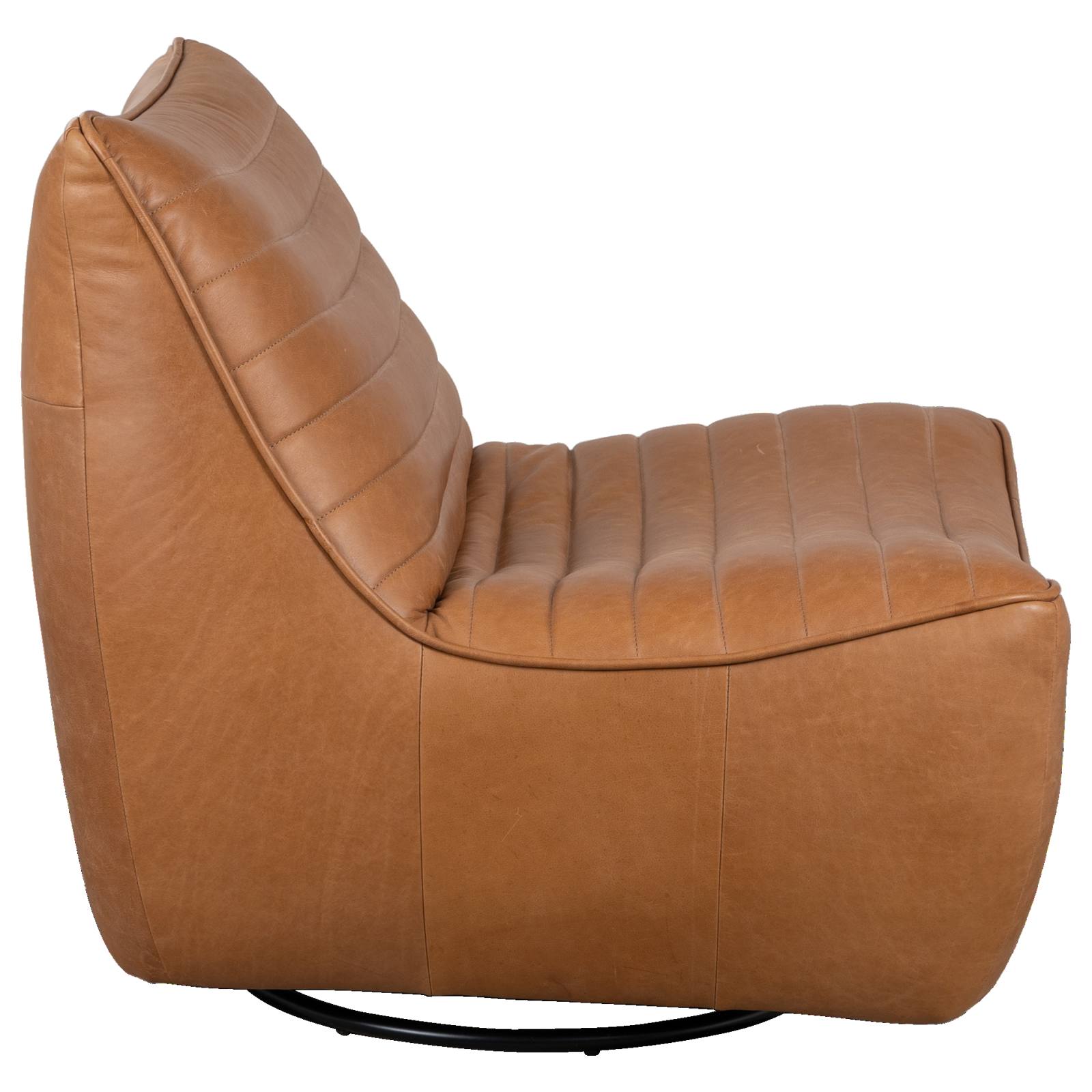 Aceno Swivel Hazelnut Tan Leather Armchair