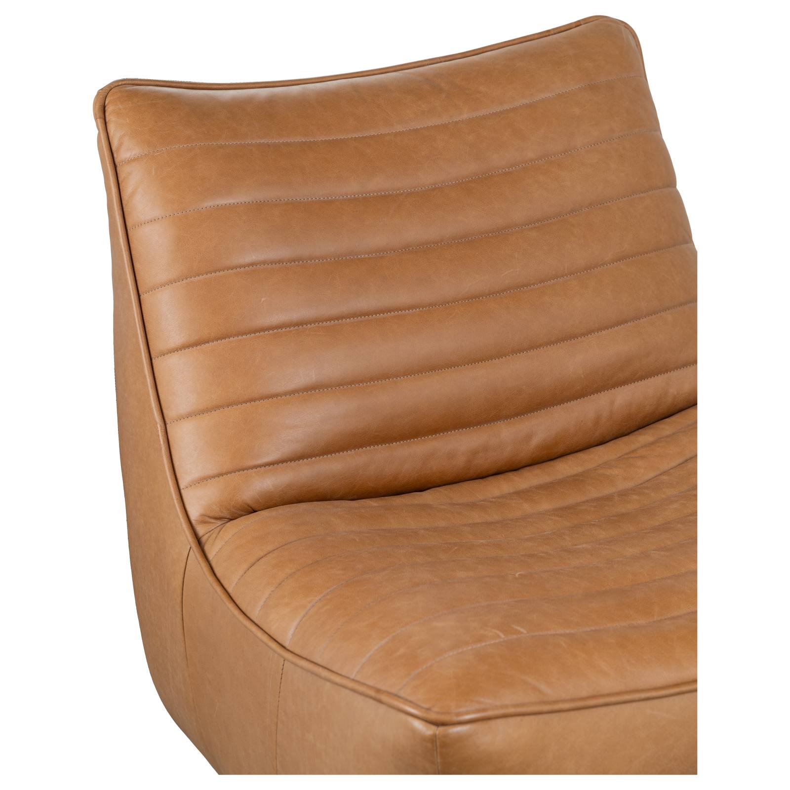 Aceno Swivel Hazelnut Tan Leather Armchair