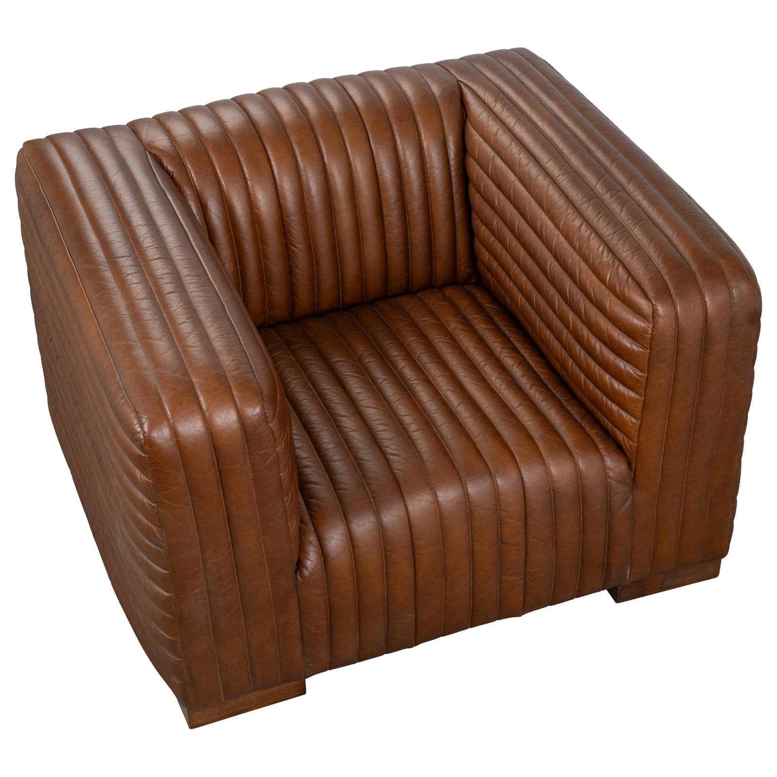 Harmon Havana Brown Leather Armchair