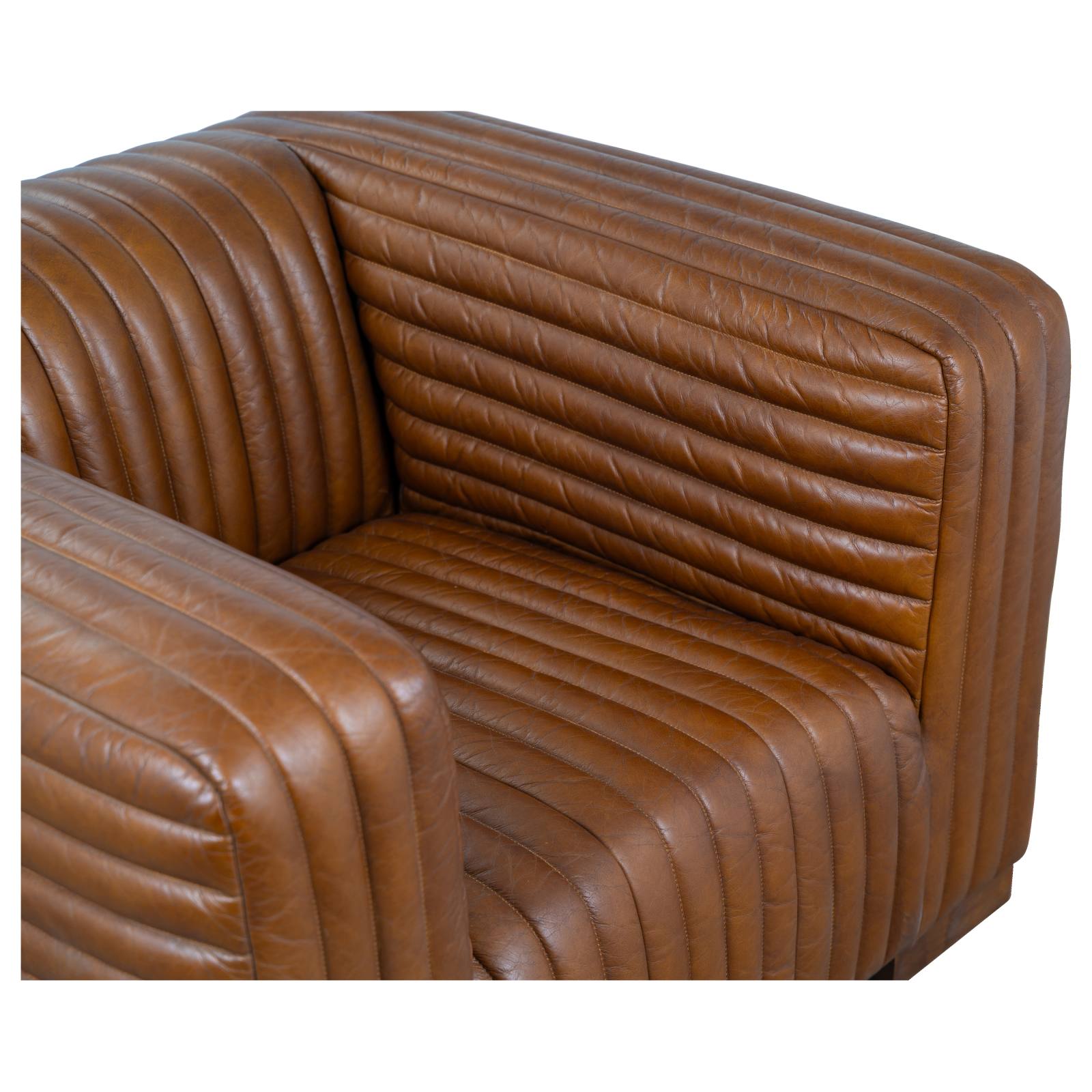 Harmon Havana Brown Leather Armchair