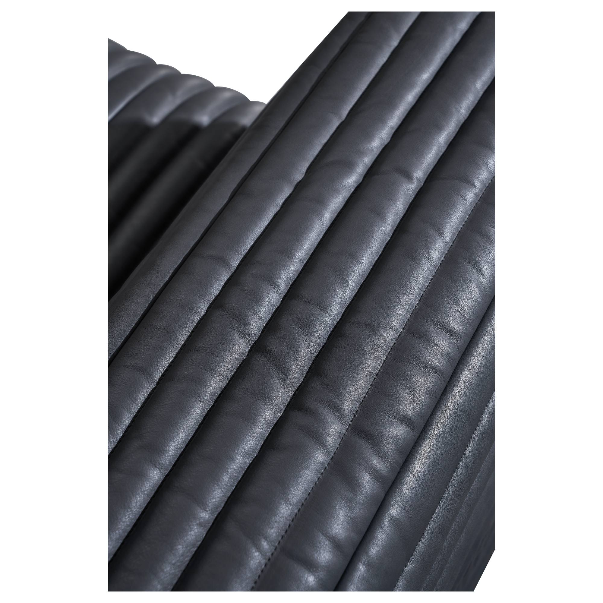 Harmon Sofa 3S Leather Timber Feet, Santosa Black