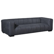 Harmon Sofa 3S Leather Timber Feet, Santosa Black