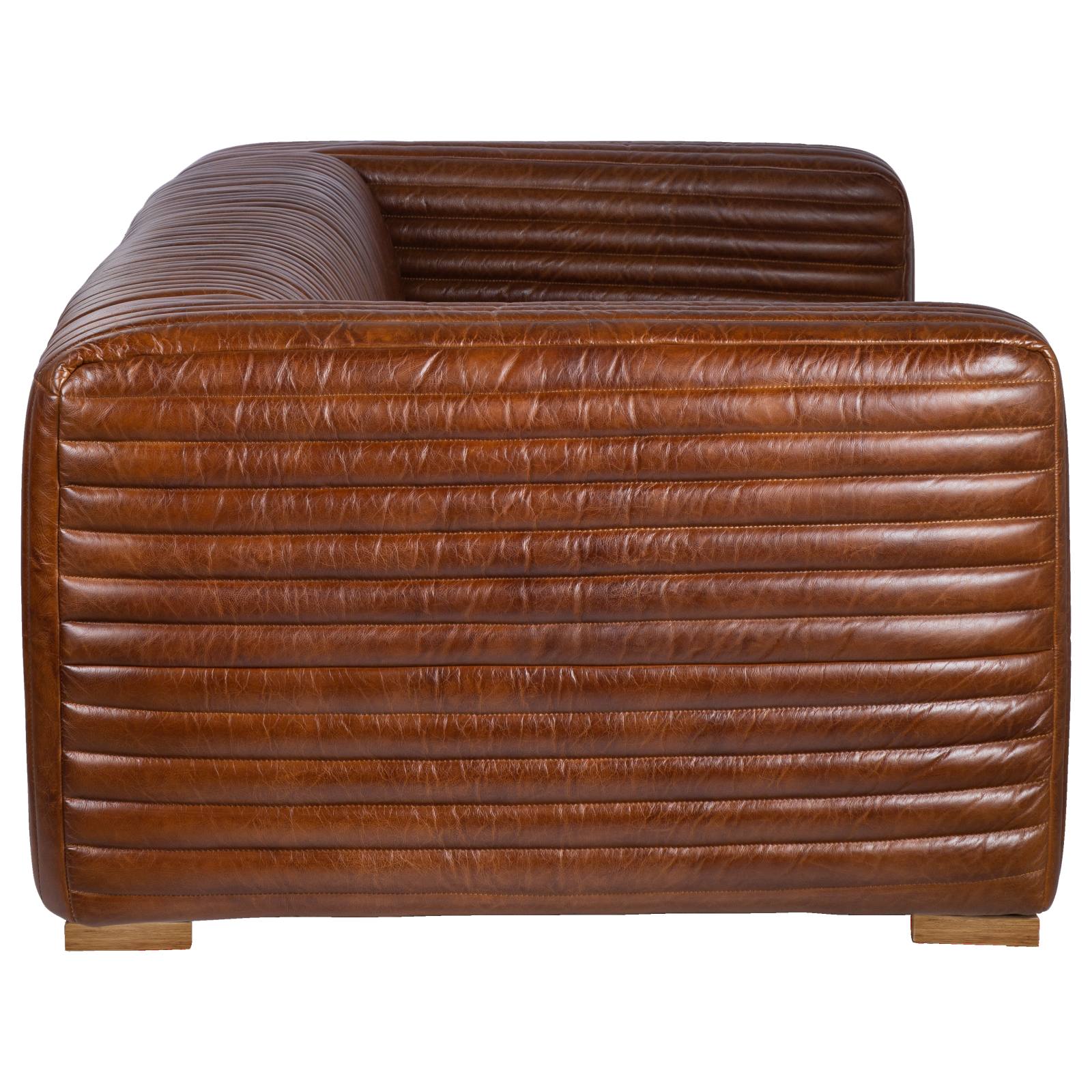 Harmon Sofa 3S Leather Timber Feet, Santosa Black