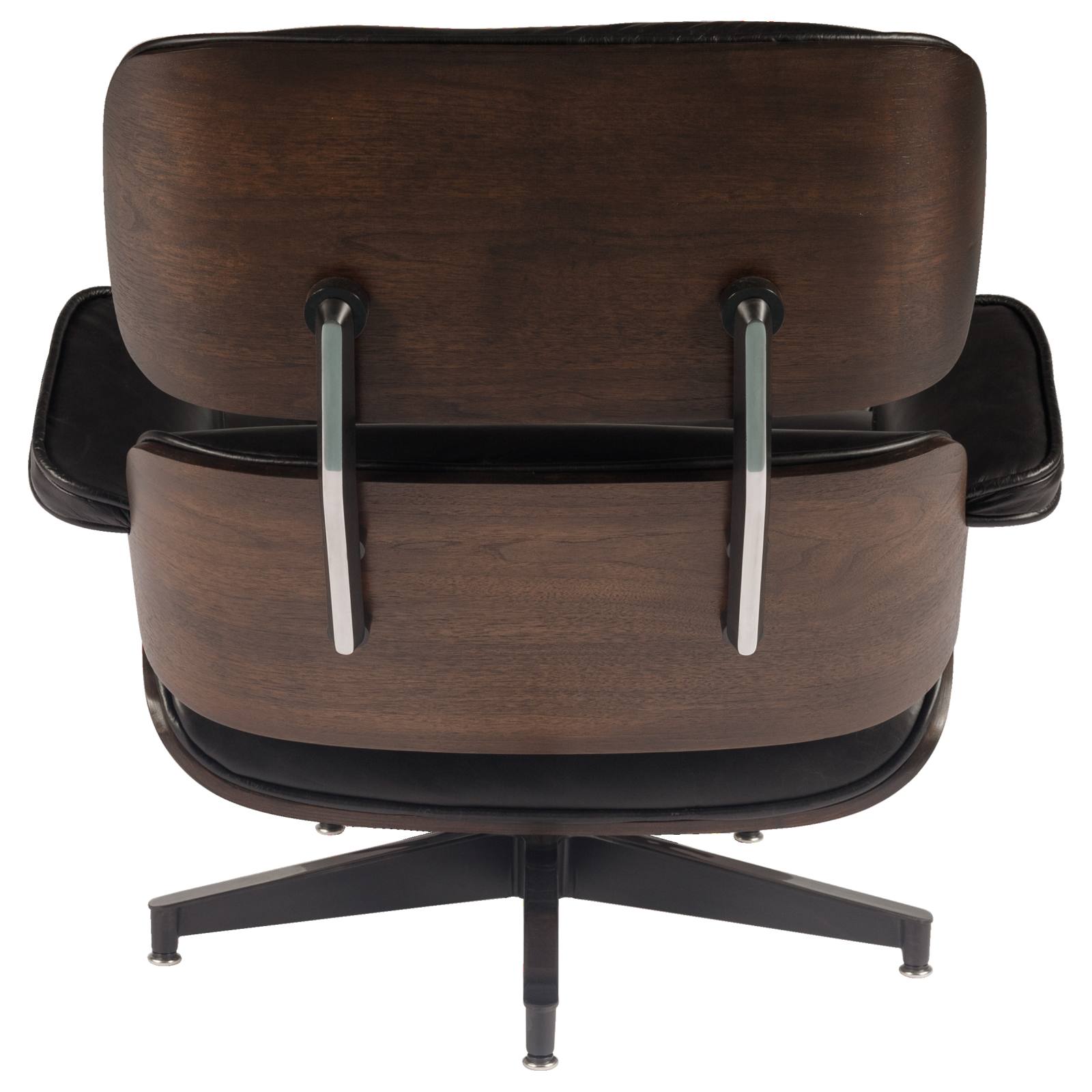 Eames Replica Leather Lounge Chair & Ottoman, Black