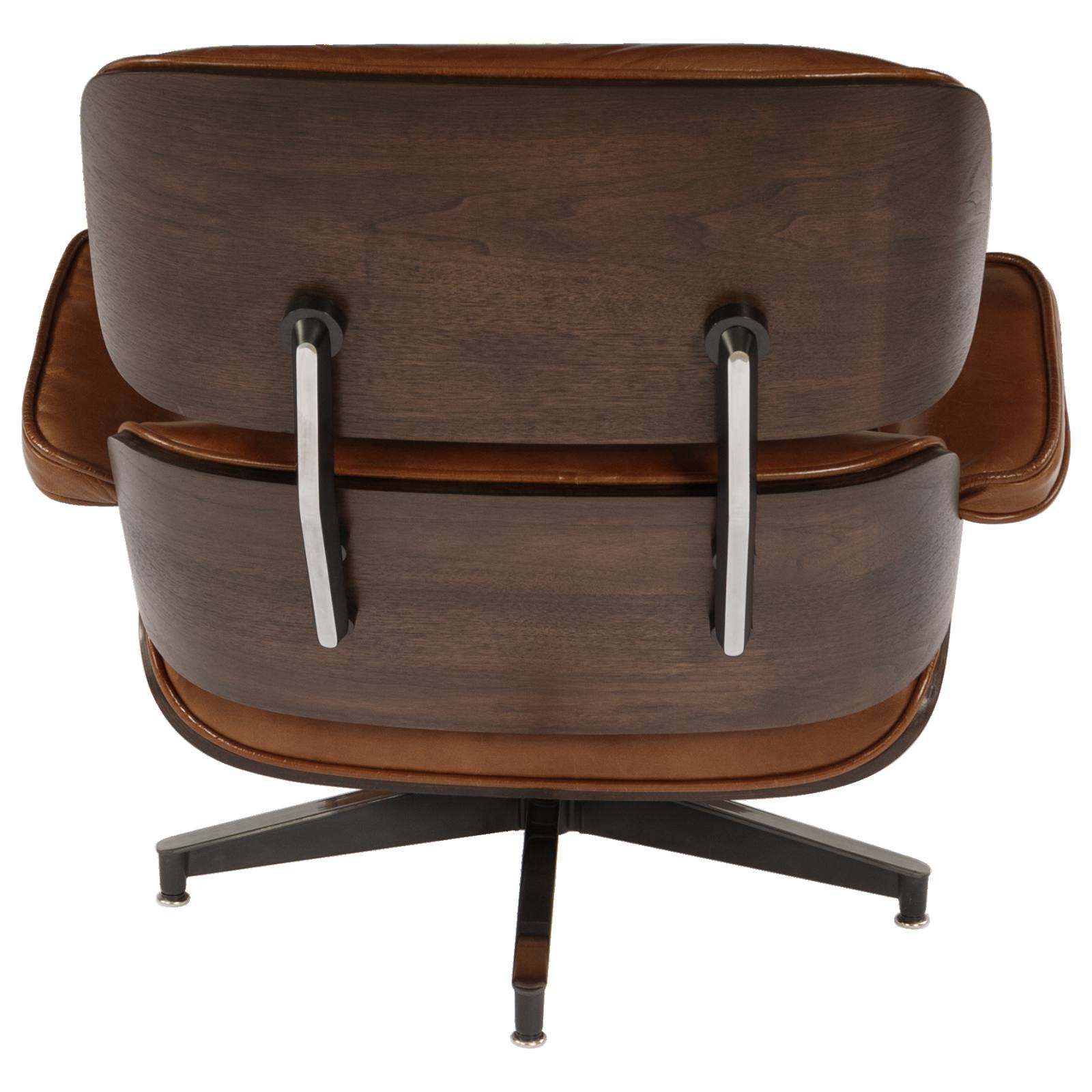 Eames Replica Leather Lounge Chair & Ottoman, Vintage Whiskey