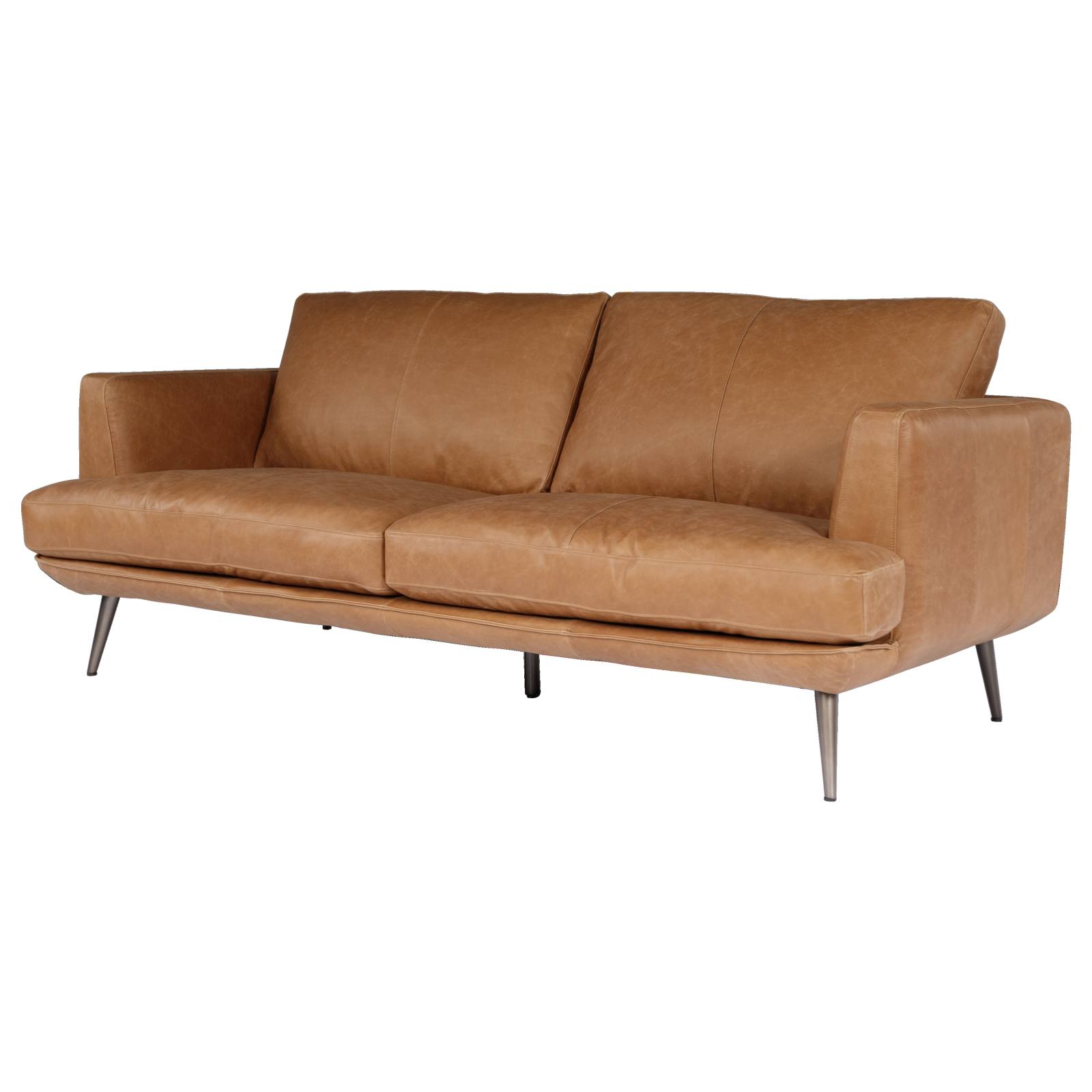 Delma 2.5 Seater Leather Sofa, Hazelnut Tan