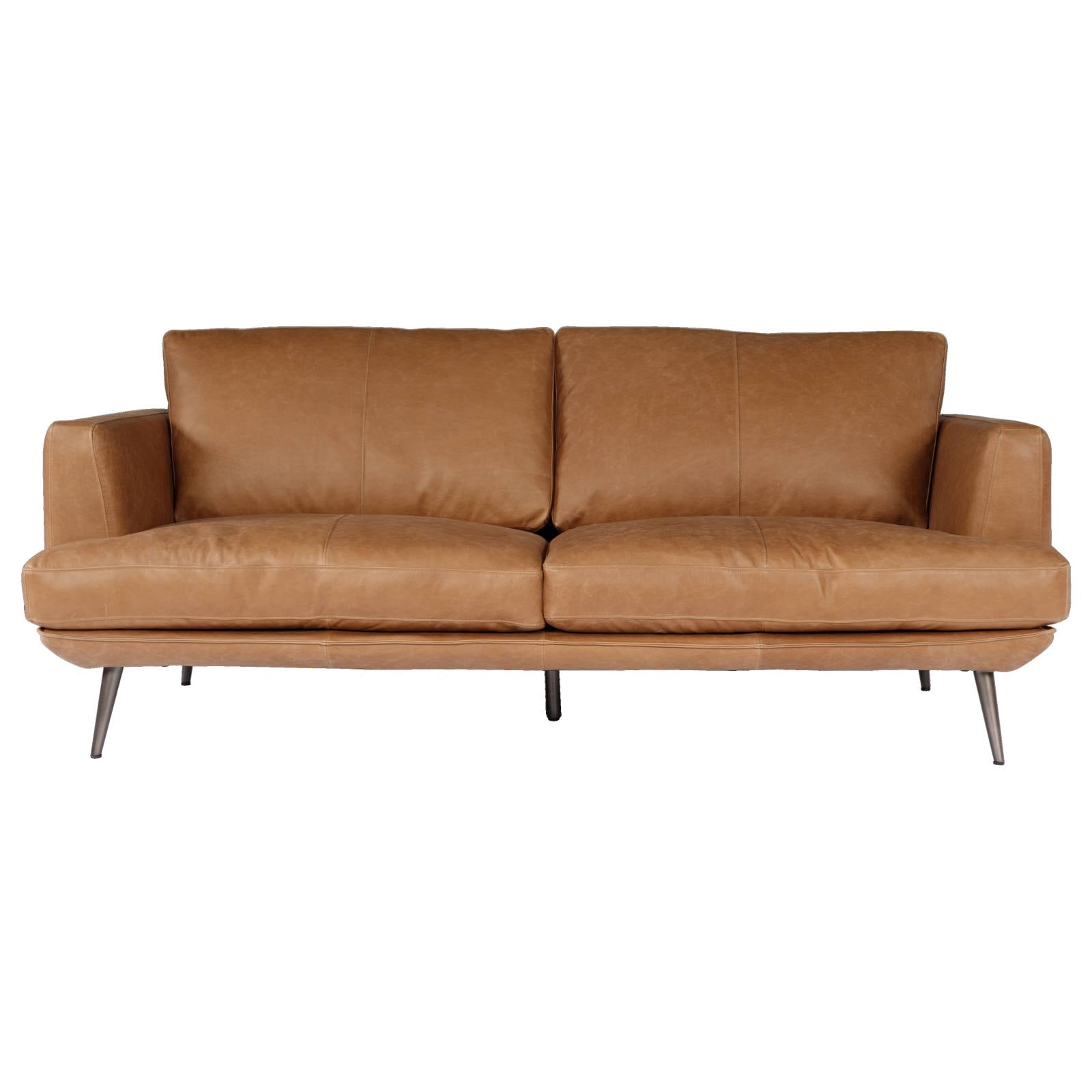 Delma 2.5 Seater Leather Sofa, Hazelnut Tan