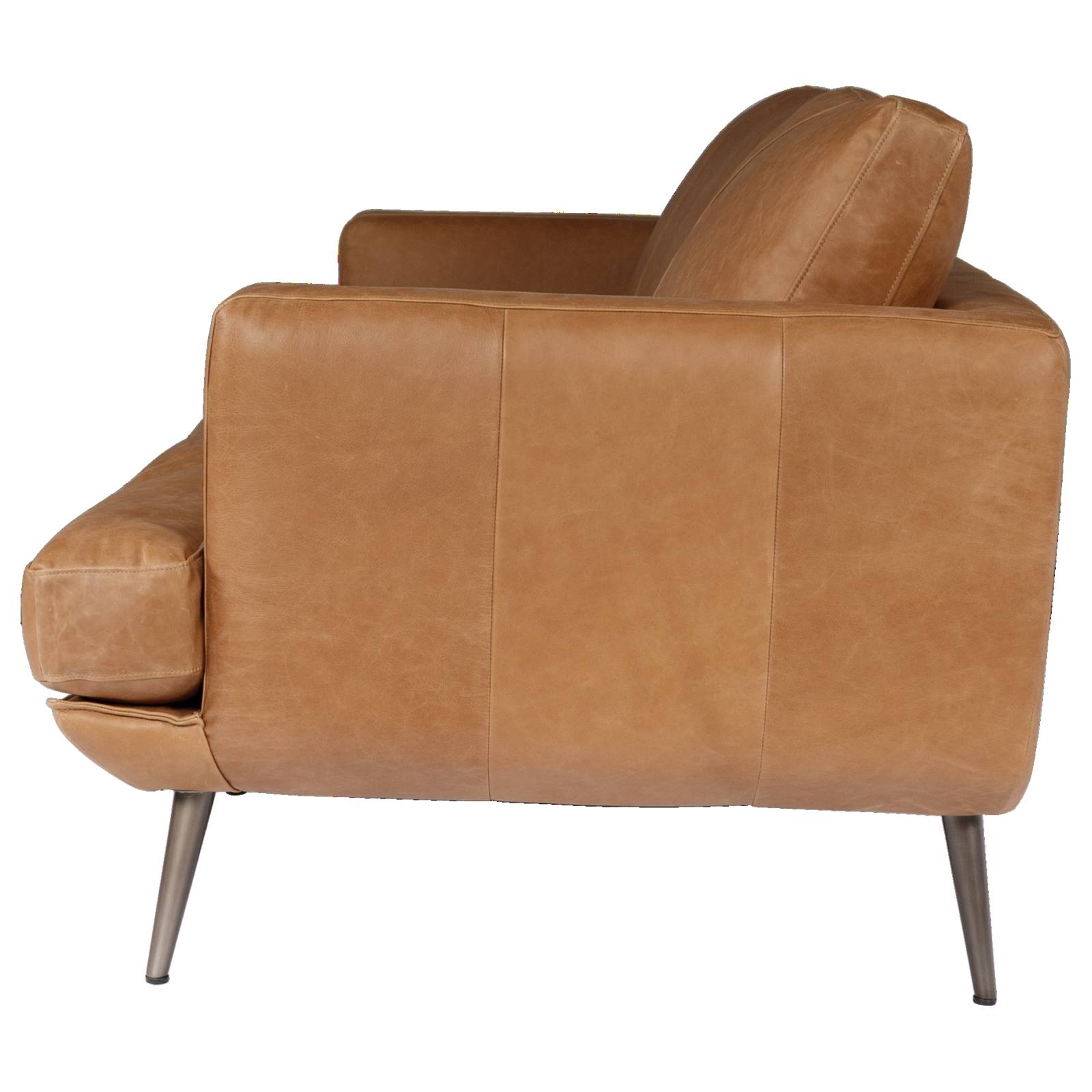 Delma 2.5 Seater Leather Sofa, Hazelnut Tan