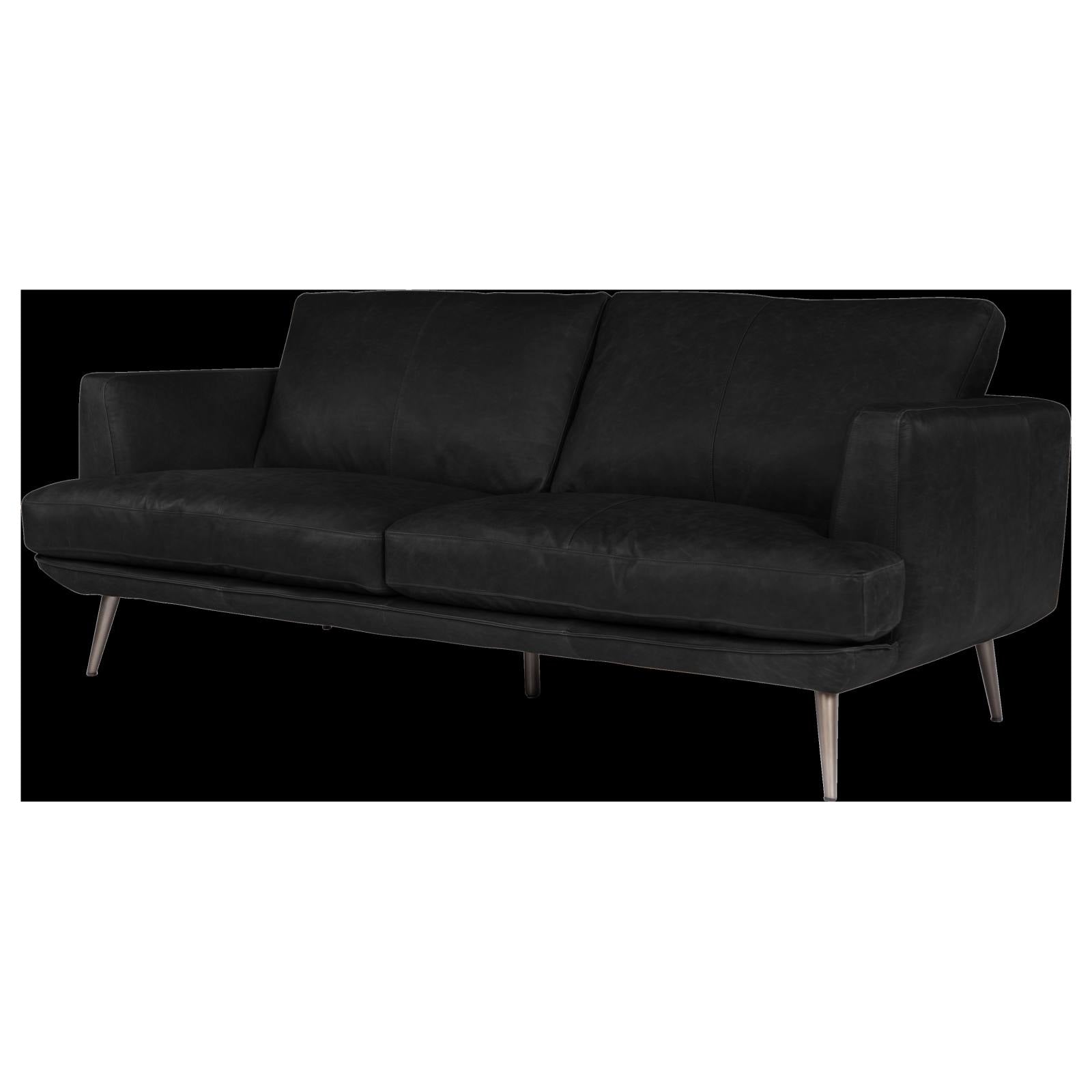 Delma 2.5 Seater Leather Sofa, Santosa Black
