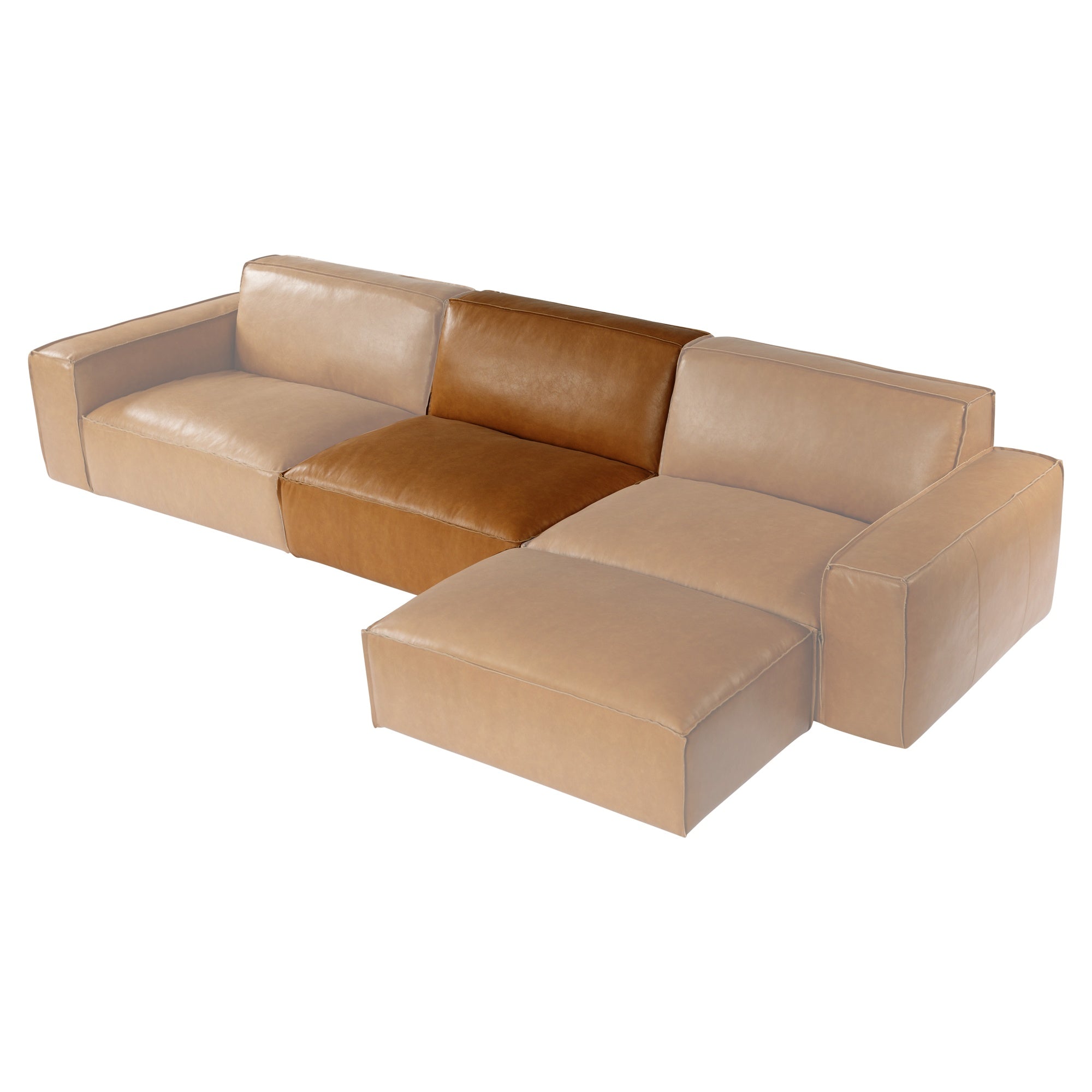 Nola Leather Single Sofa Seat, Como Tan