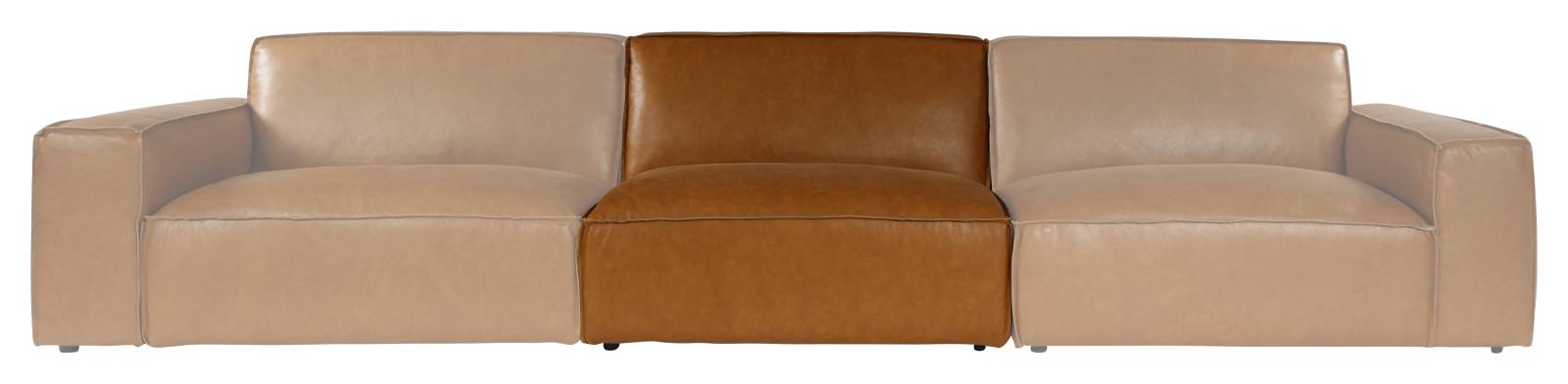 Nola Leather Single Sofa Seat, Como Tan