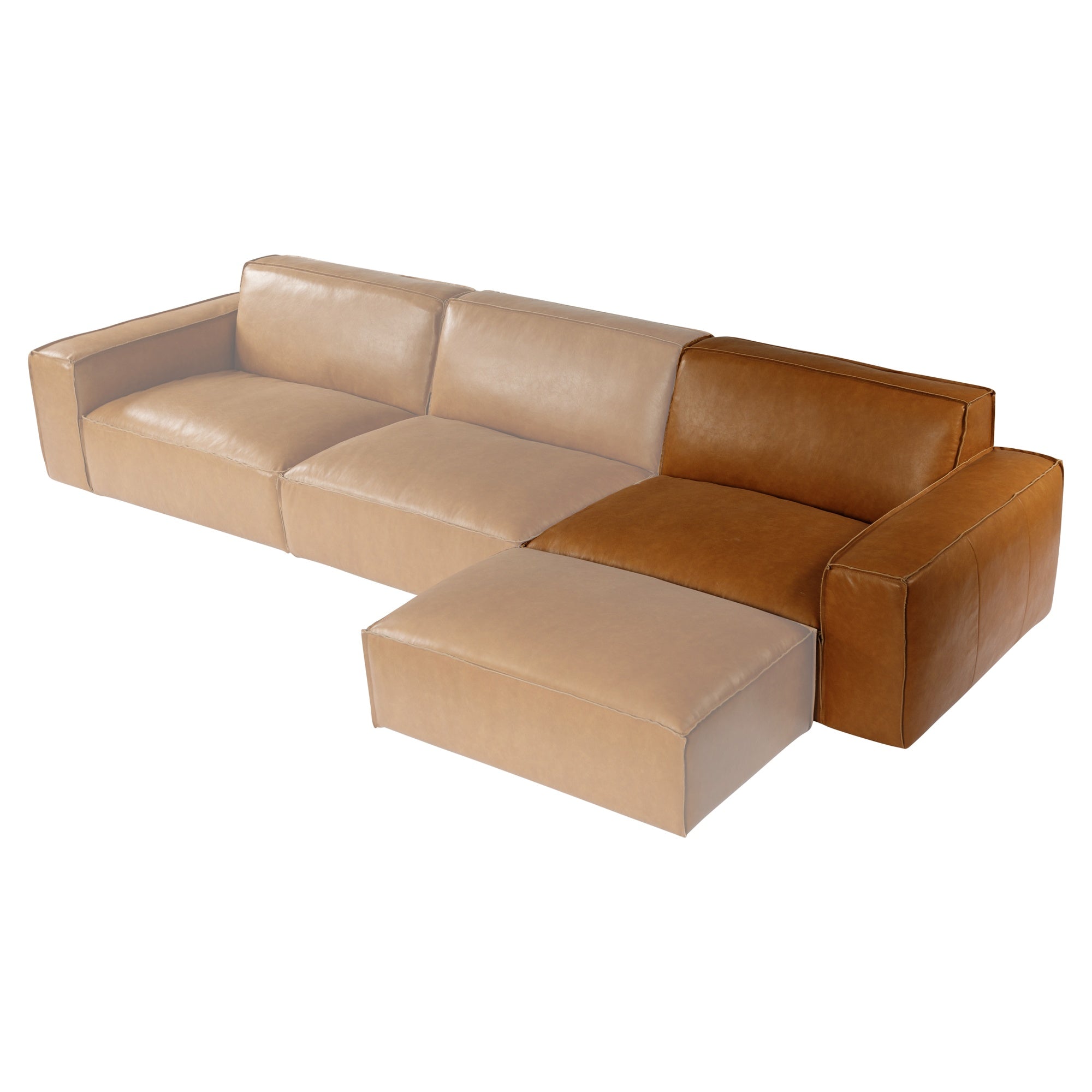 Nola Leather Left Sofa Seat, Como Tan