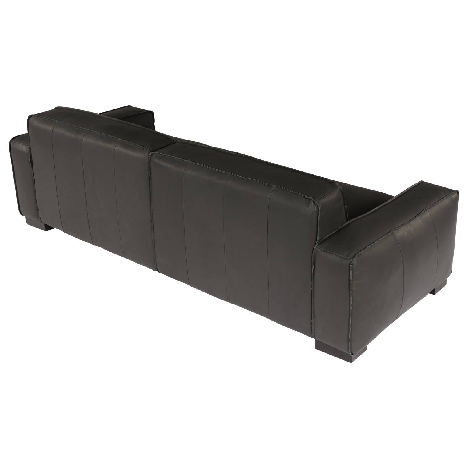 Connor 3.5 Seater Leather Sofa, Santosa Black