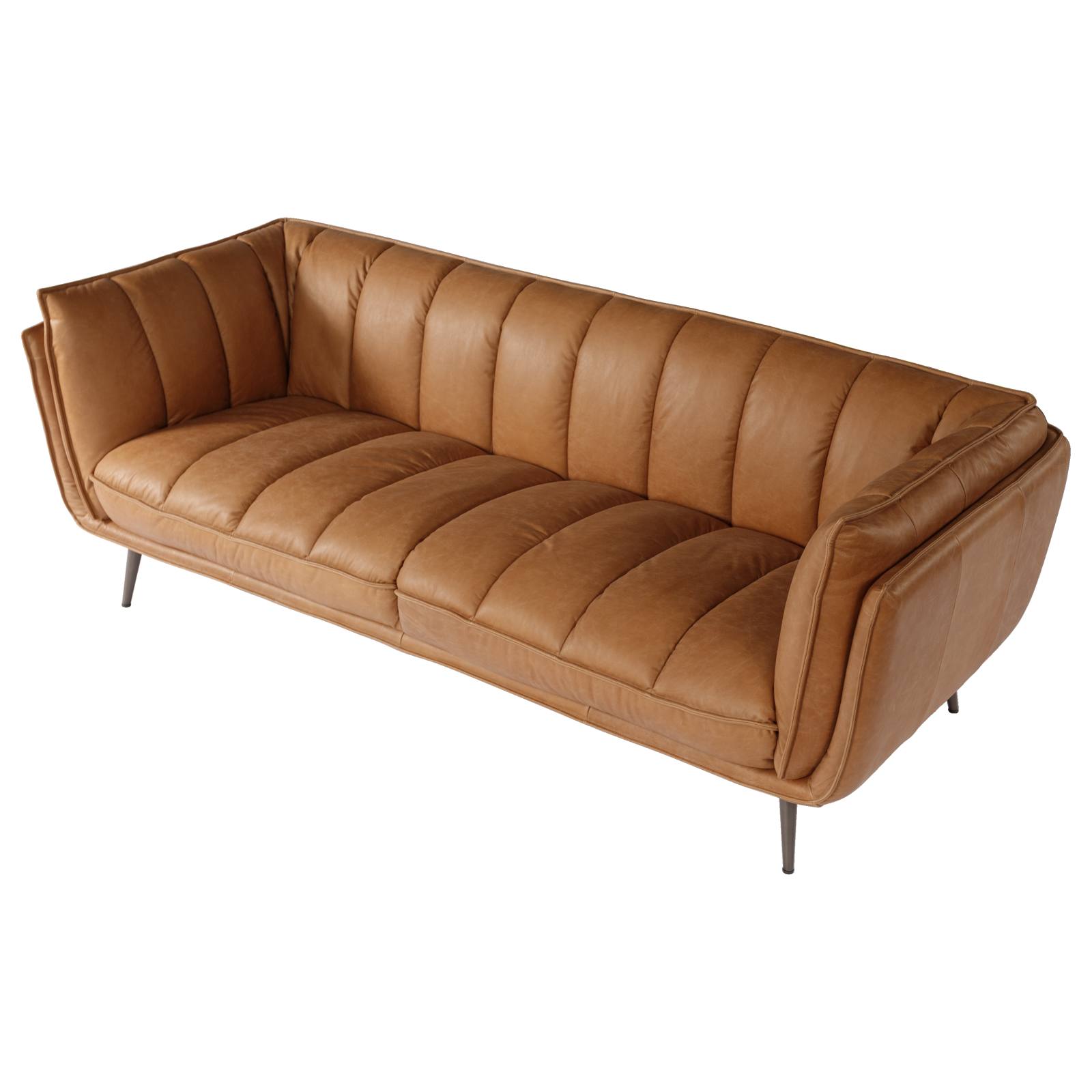 Emer 3 Seater Leather Sofa, Hazelnut Tan