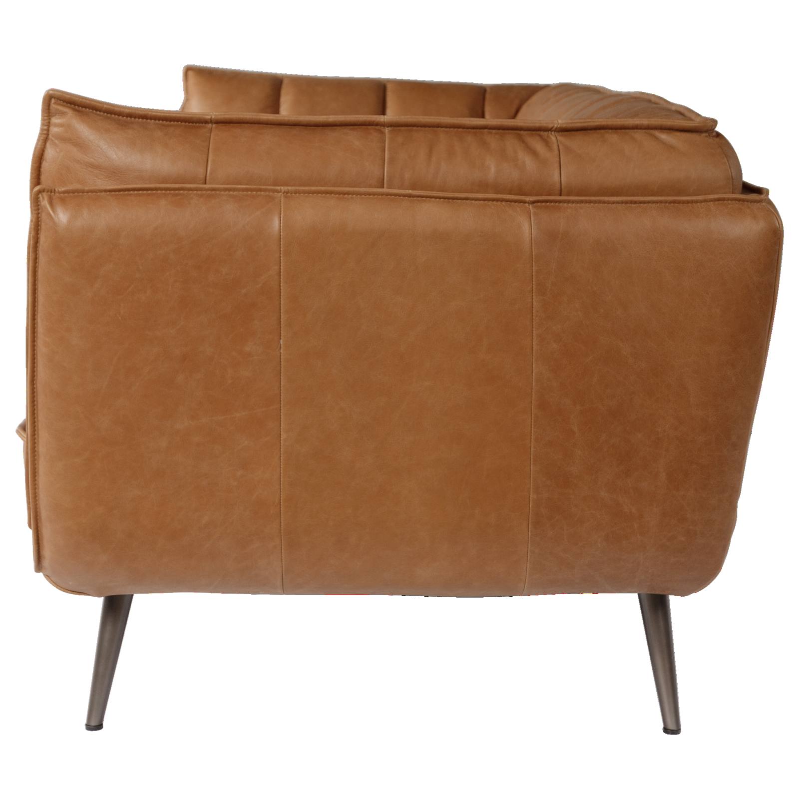 Emer 3 Seater Leather Sofa, Hazelnut Tan