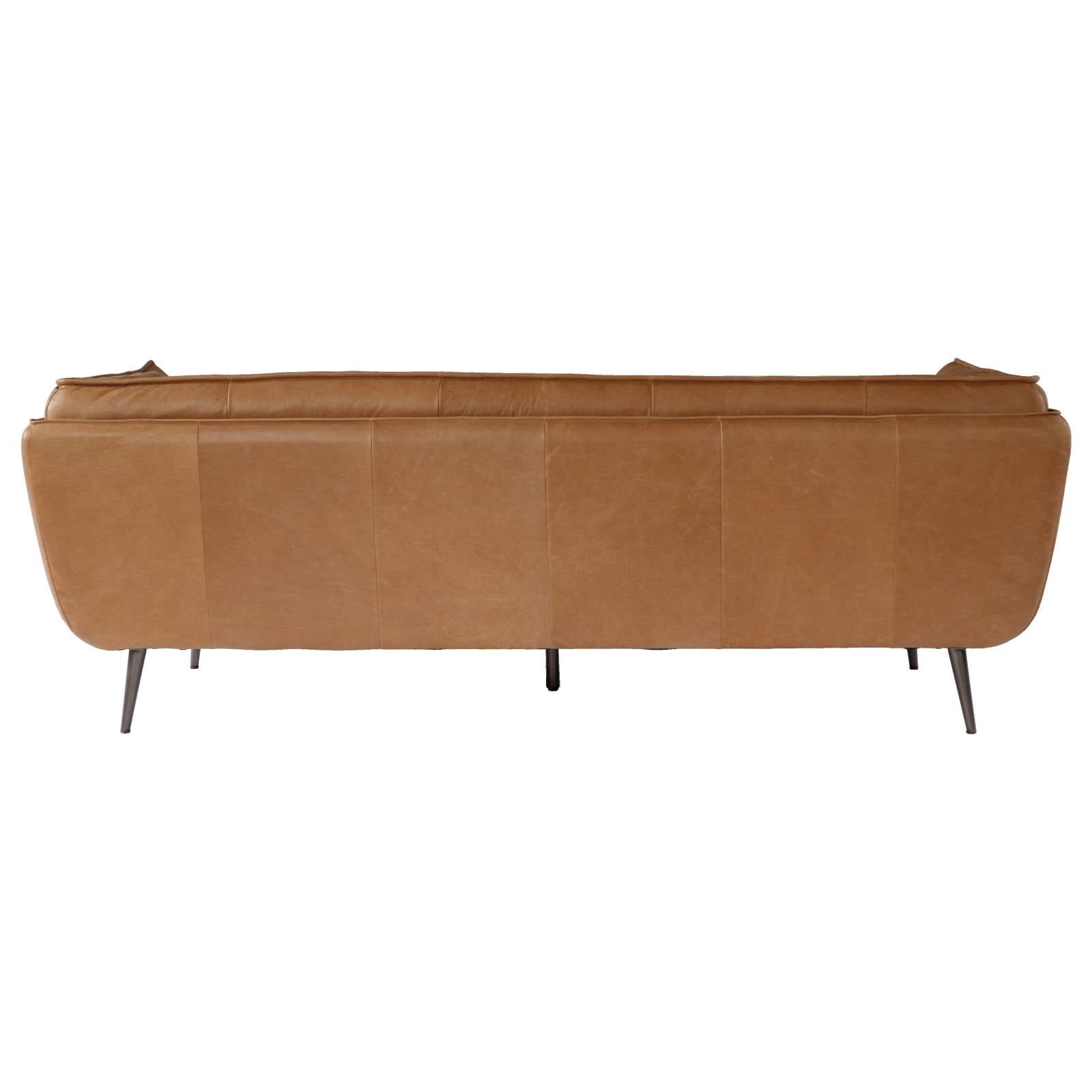 Emer 3 Seater Leather Sofa, Hazelnut Tan