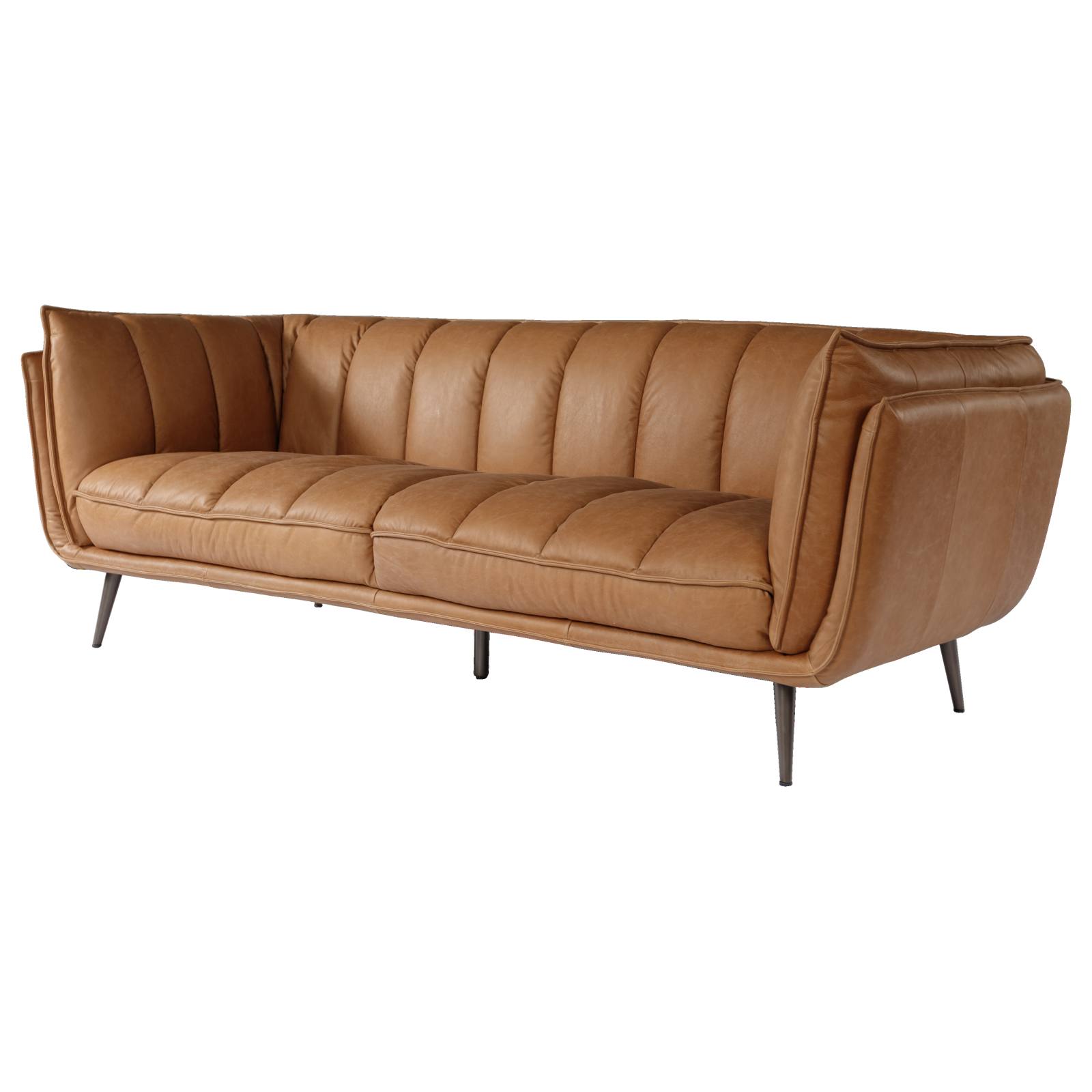 Emer 3 Seater Leather Sofa, Hazelnut Tan
