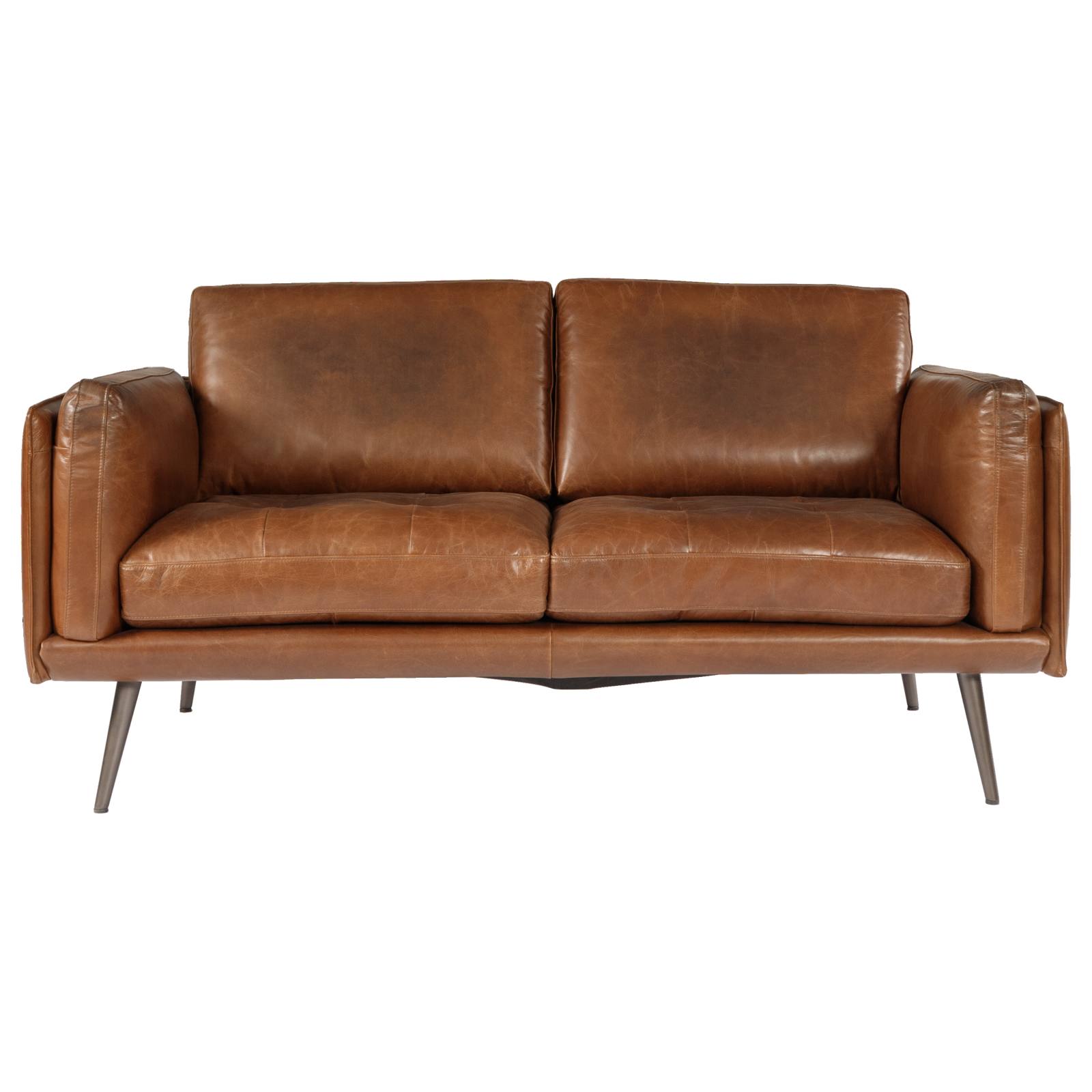 Ronan 2 Seater Leather Sofa, Vintage Whiskey