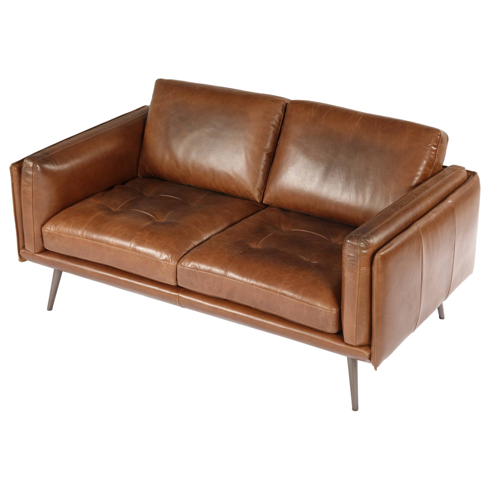 Ronan 2 Seater Leather Sofa, Vintage Whiskey