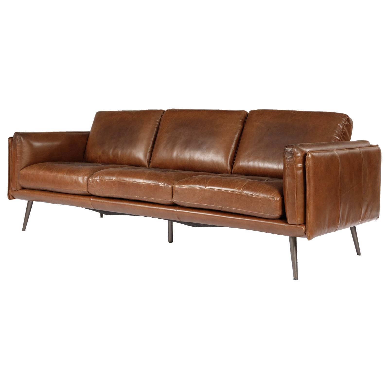 Ronan 3 Seater Leather Sofa, Vintage Whiskey