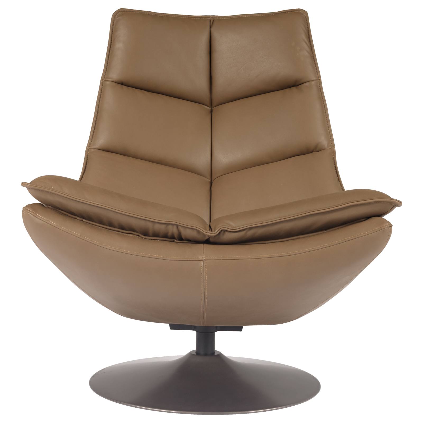Verlin Swivel Leather Chair, Mushroom