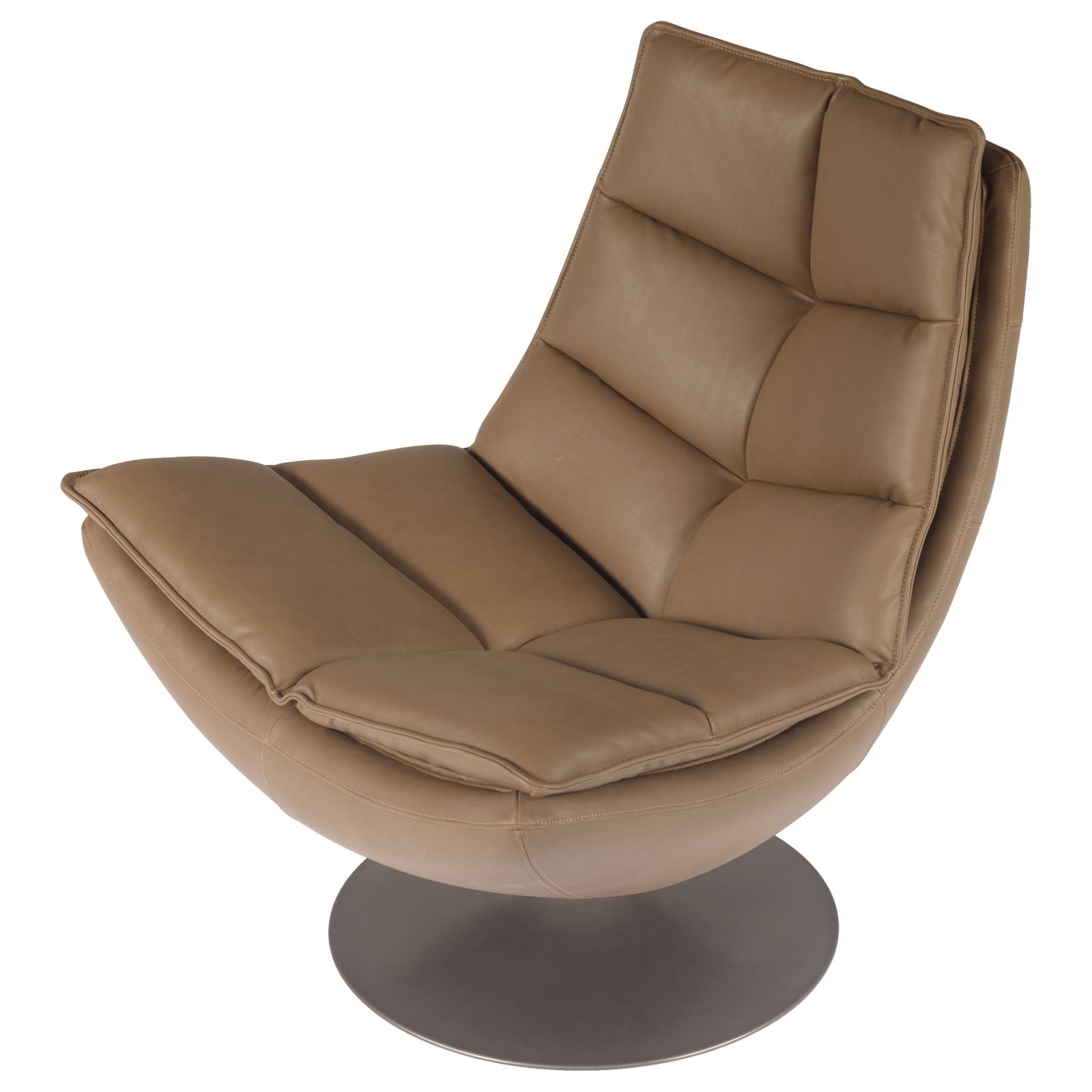 Verlin Swivel Leather Chair, Mushroom