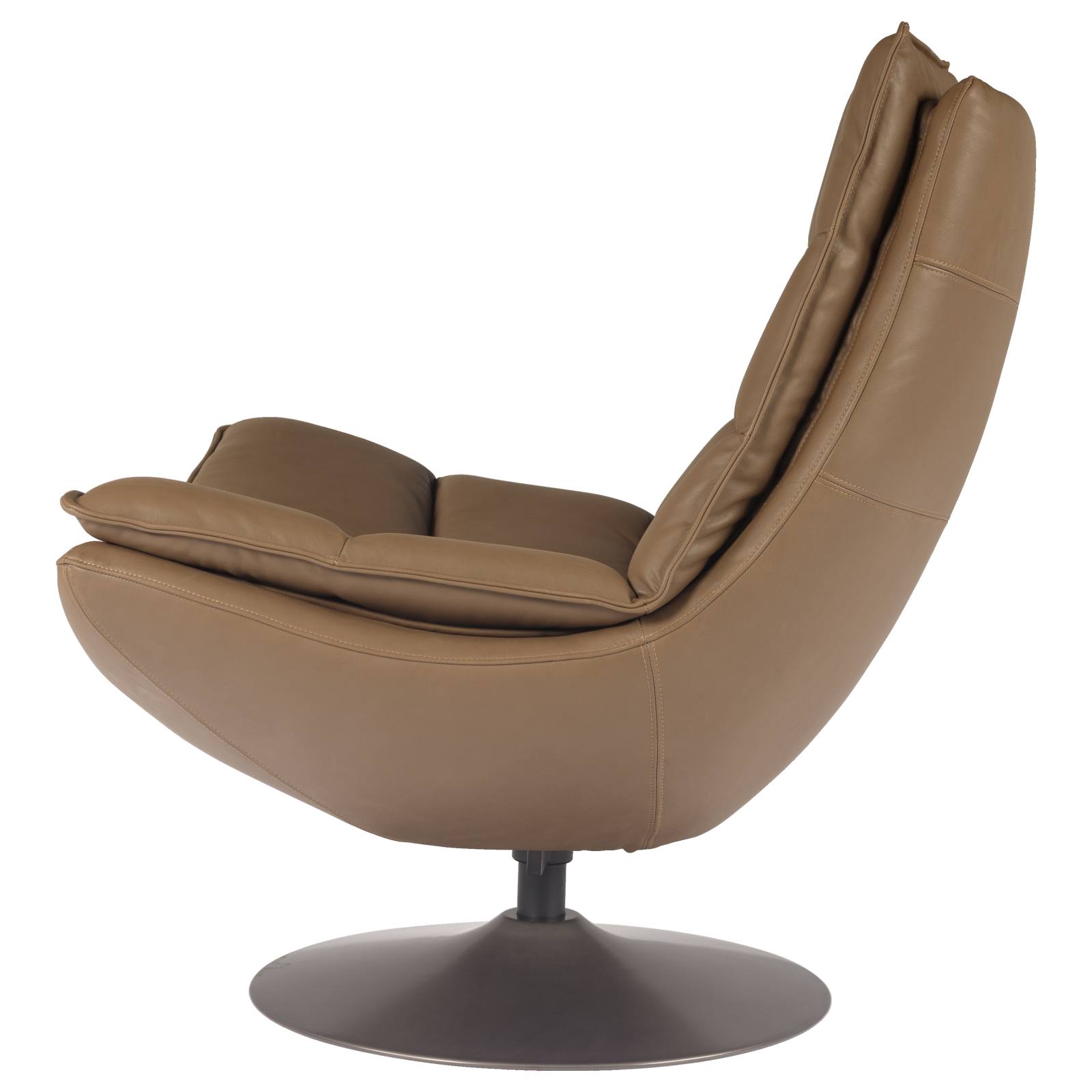 Verlin Swivel Leather Chair, Mushroom