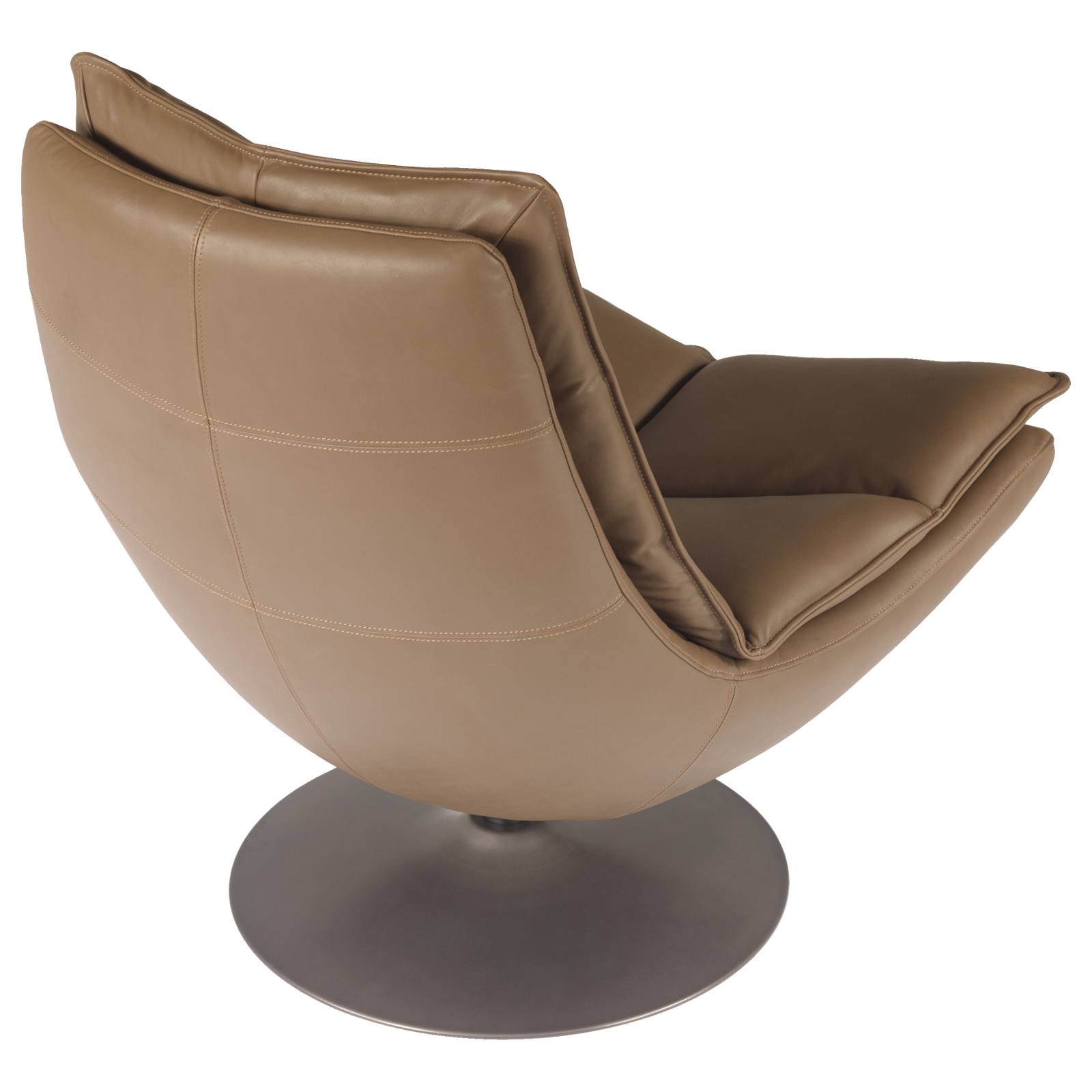 Verlin Swivel Leather Chair, Mushroom