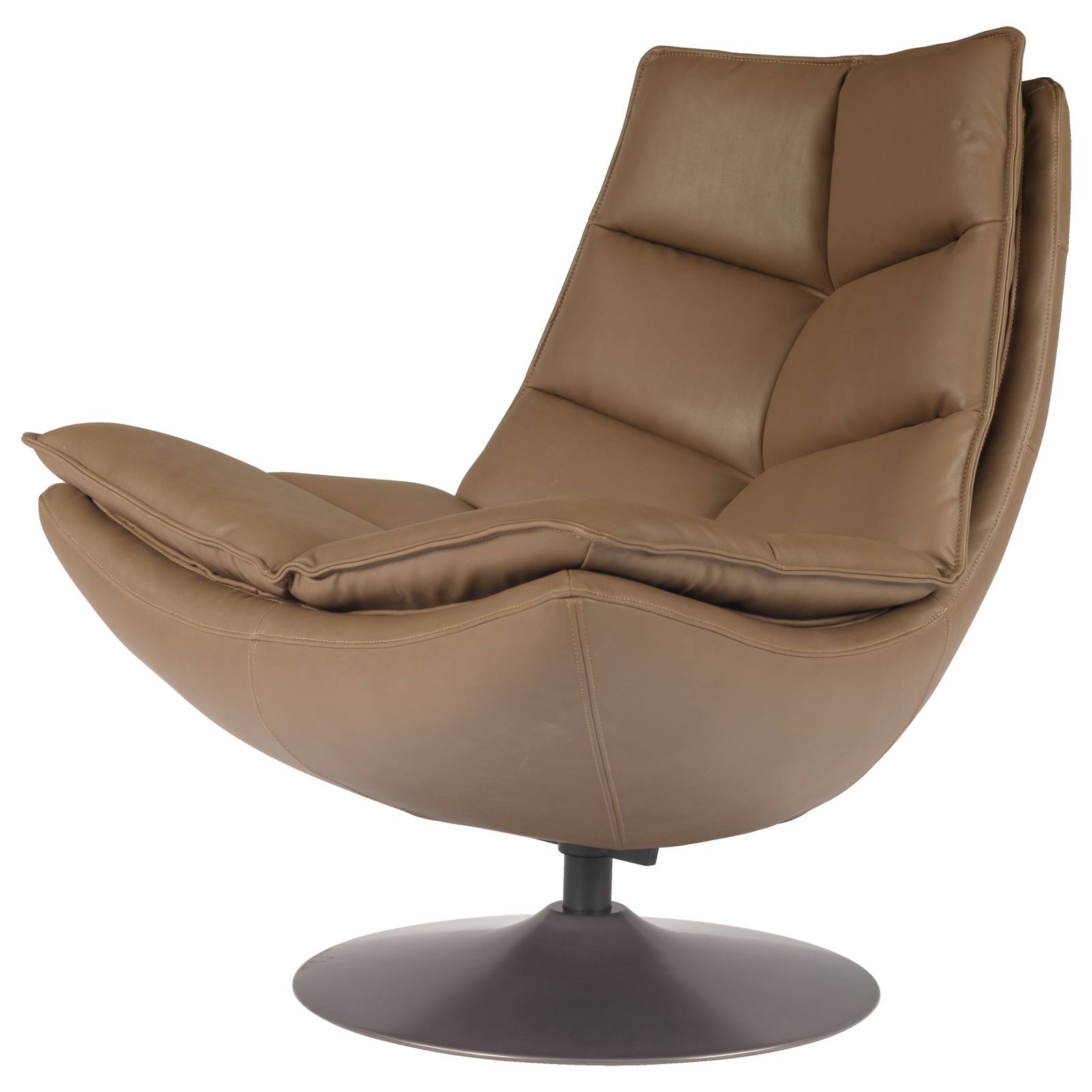 Verlin Swivel Leather Chair, Mushroom