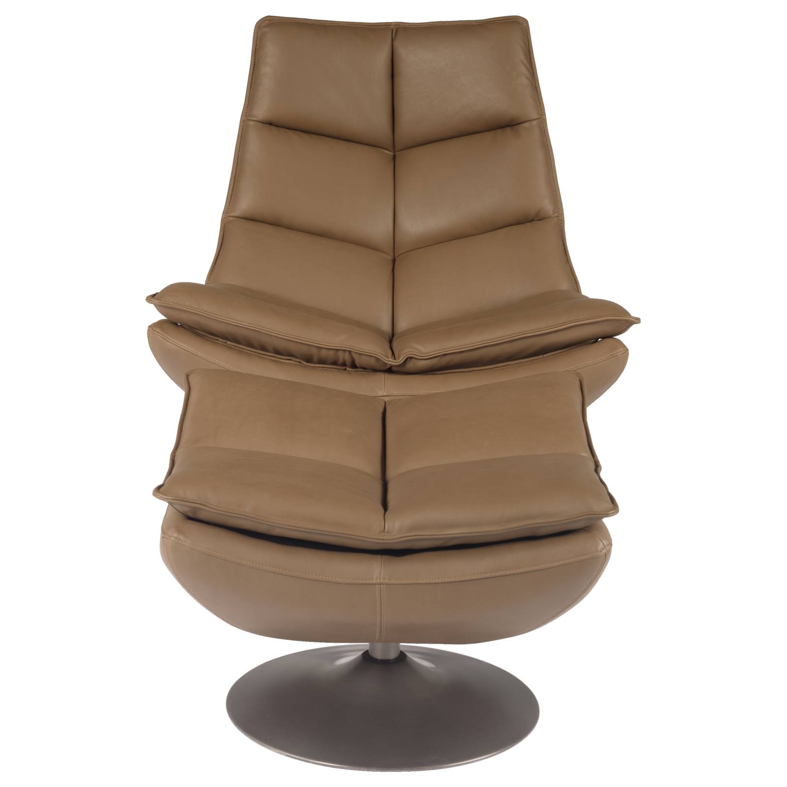 Verlin Leather Footstool, Mushroom