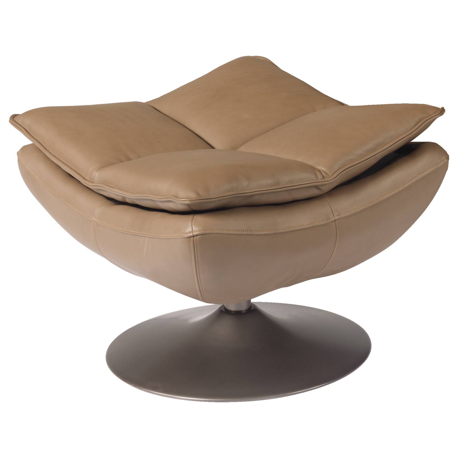 Verlin Leather Footstool, Mushroom