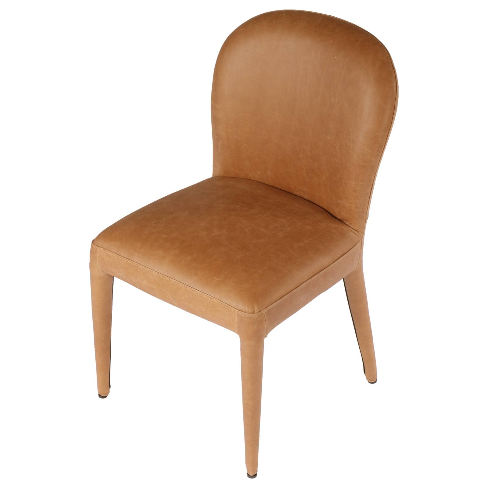 Adar Leather Dining Chair, Hazelnut Tan