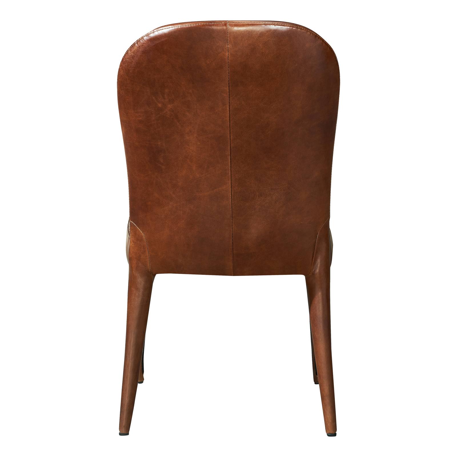 Adar Leather Dining Chair, Vintage Whiskey