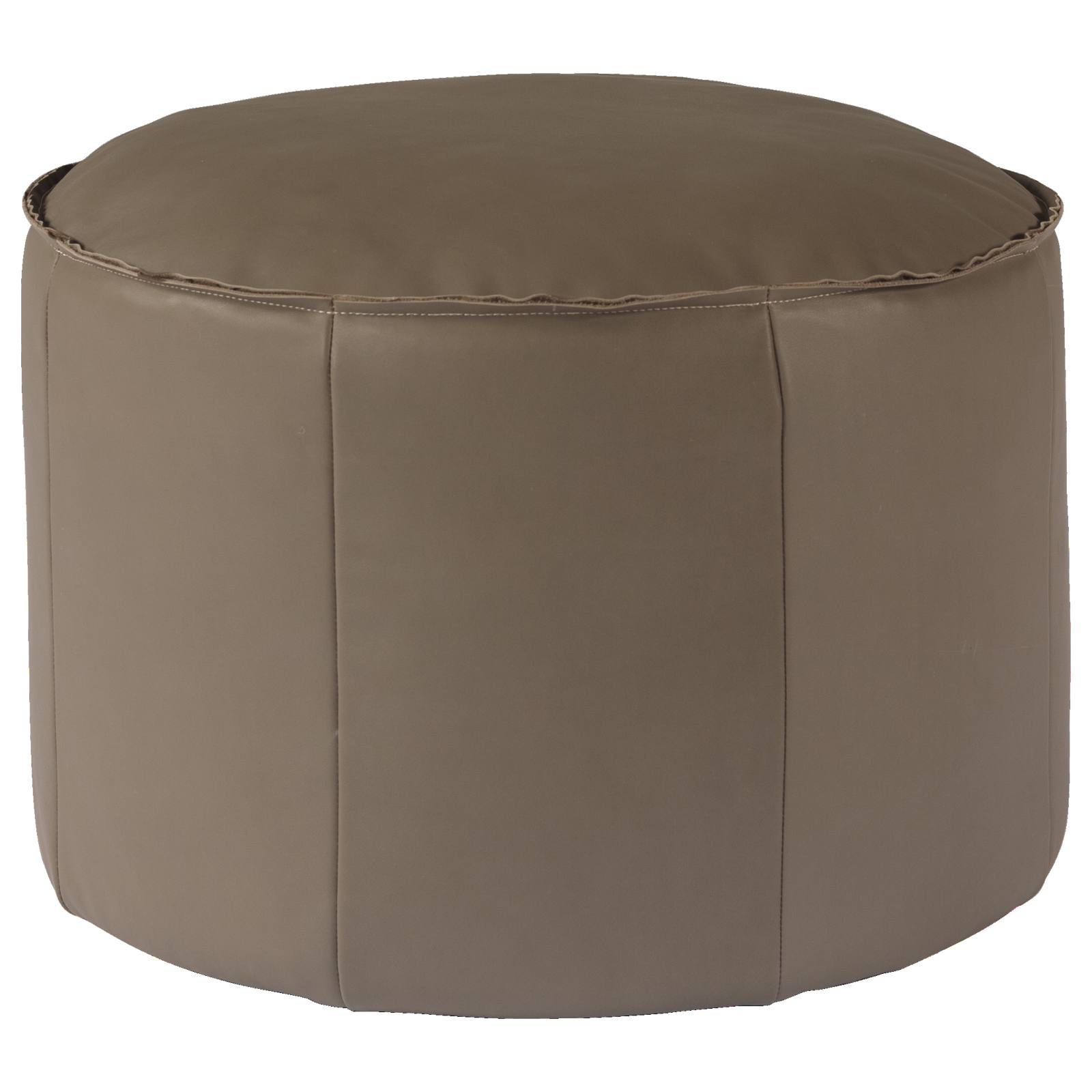 Elina 60cm Round Leather Footstool, Cement Grey
