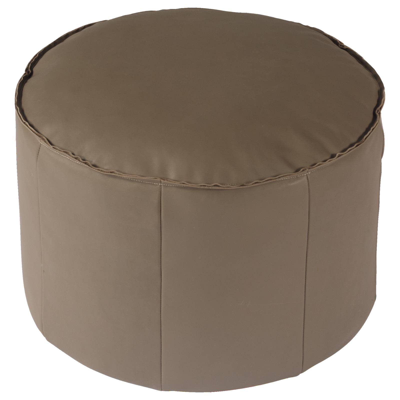 Elina 60cm Round Leather Footstool, Cement Grey