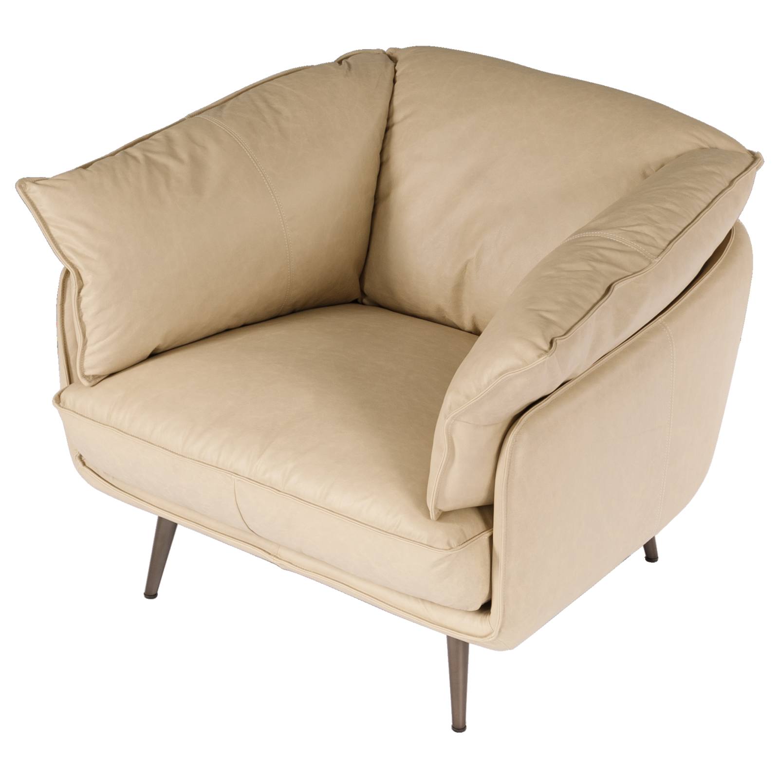 Tramore Leather Armchair, Cappuccino White