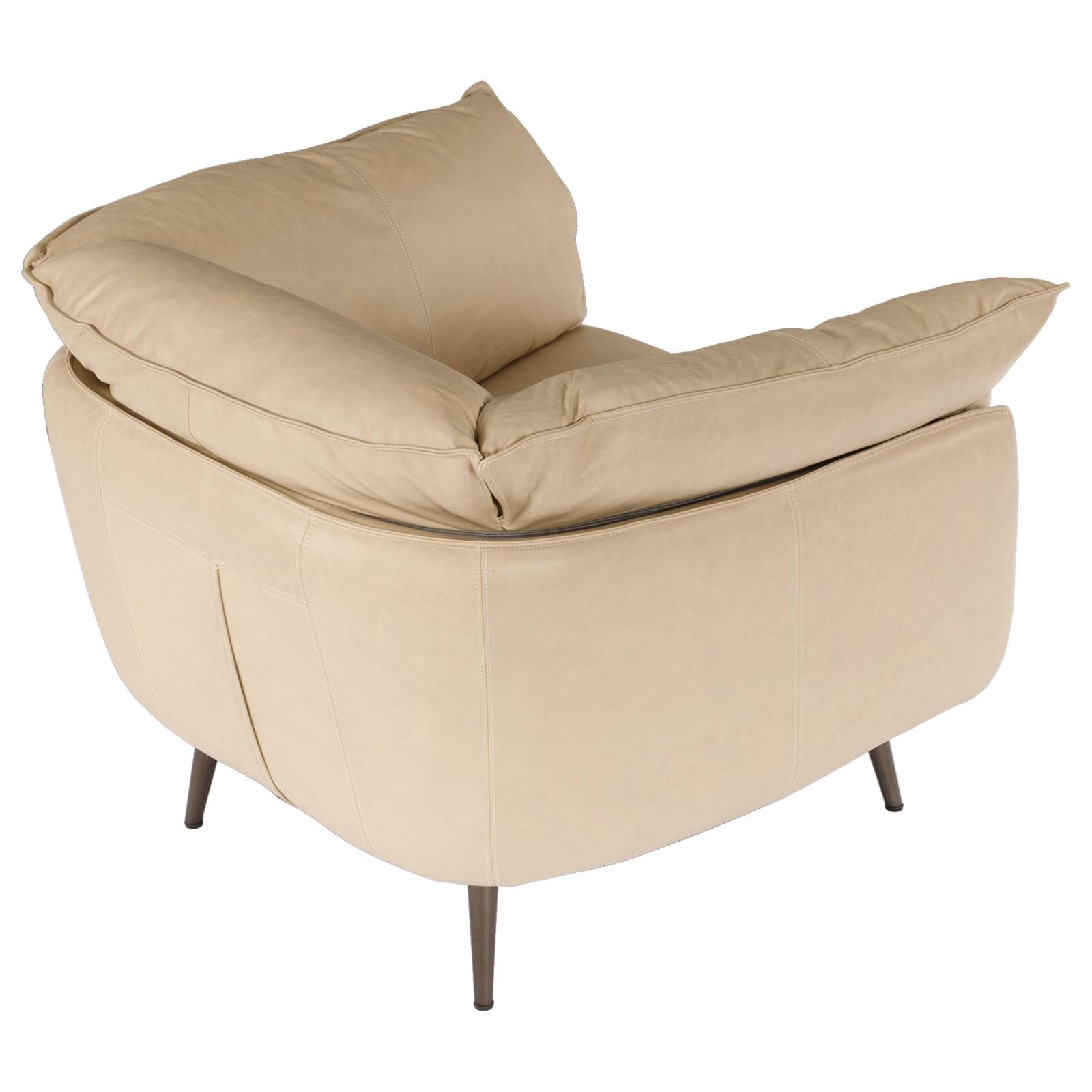 Tramore Leather Armchair, Cappuccino White