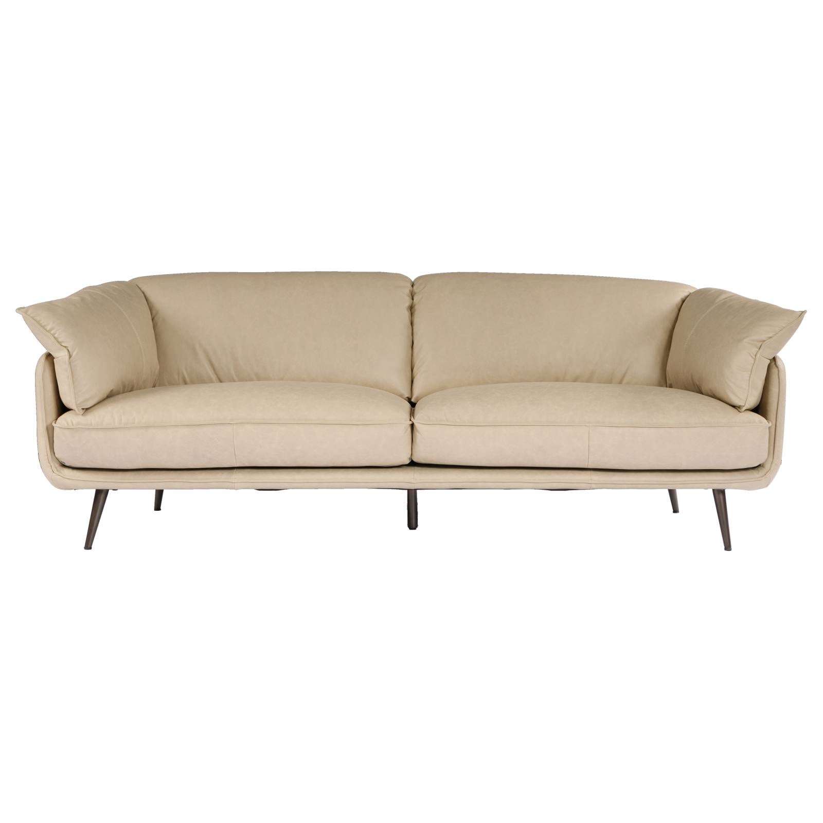 Tramore 3 Seater Leather Sofa, Cappuccino White