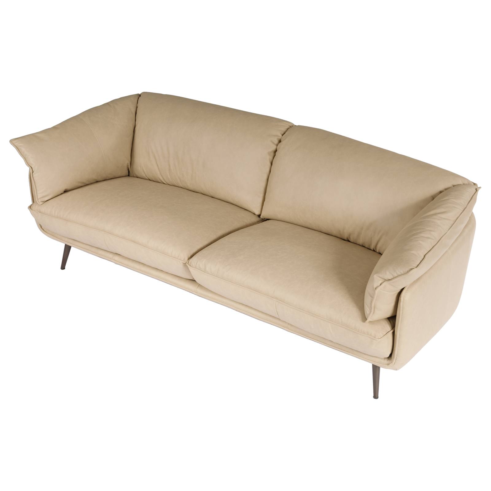 Tramore 3 Seater Leather Sofa, Cappuccino White