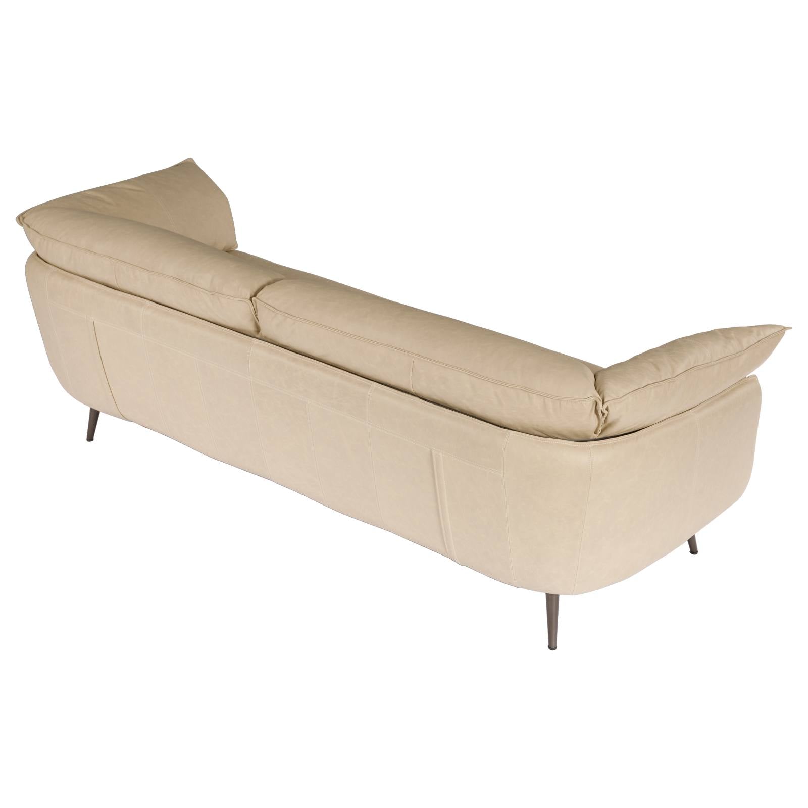 Tramore 3 Seater Leather Sofa, Cappuccino White