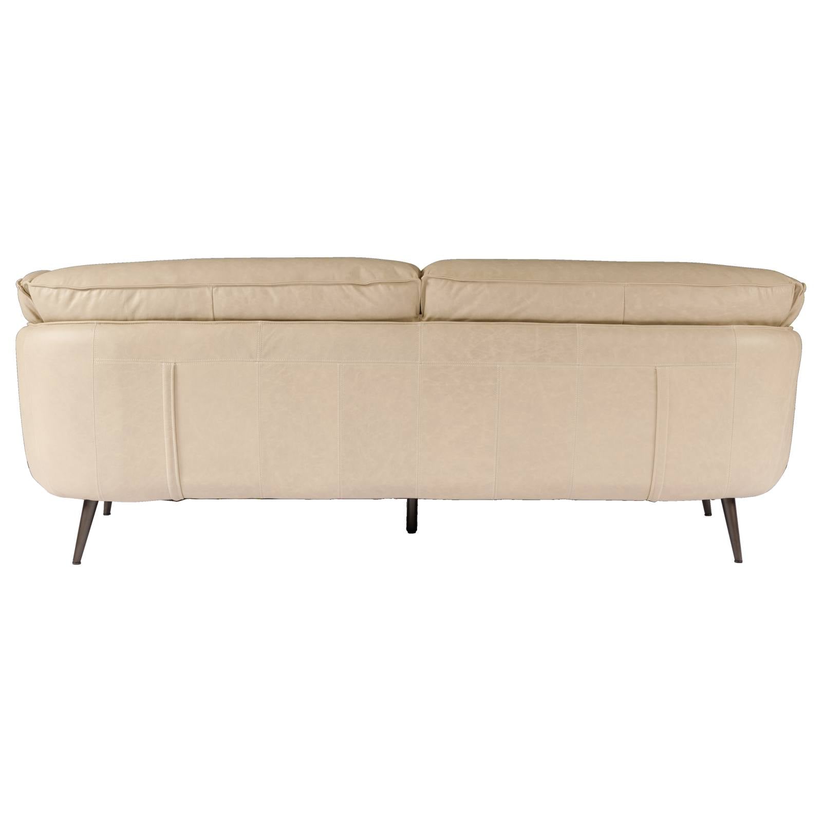 Tramore 3 Seater Leather Sofa, Cappuccino White