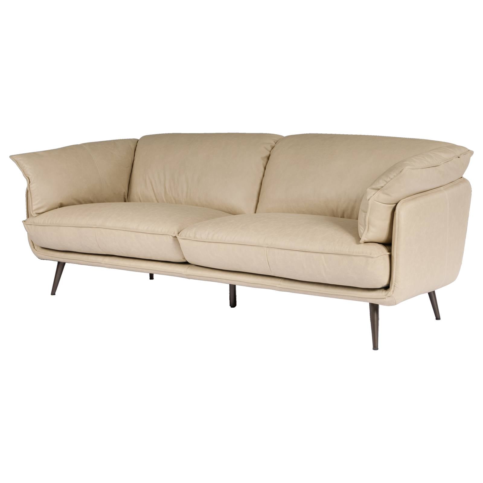 Tramore 3 Seater Leather Sofa, Cappuccino White