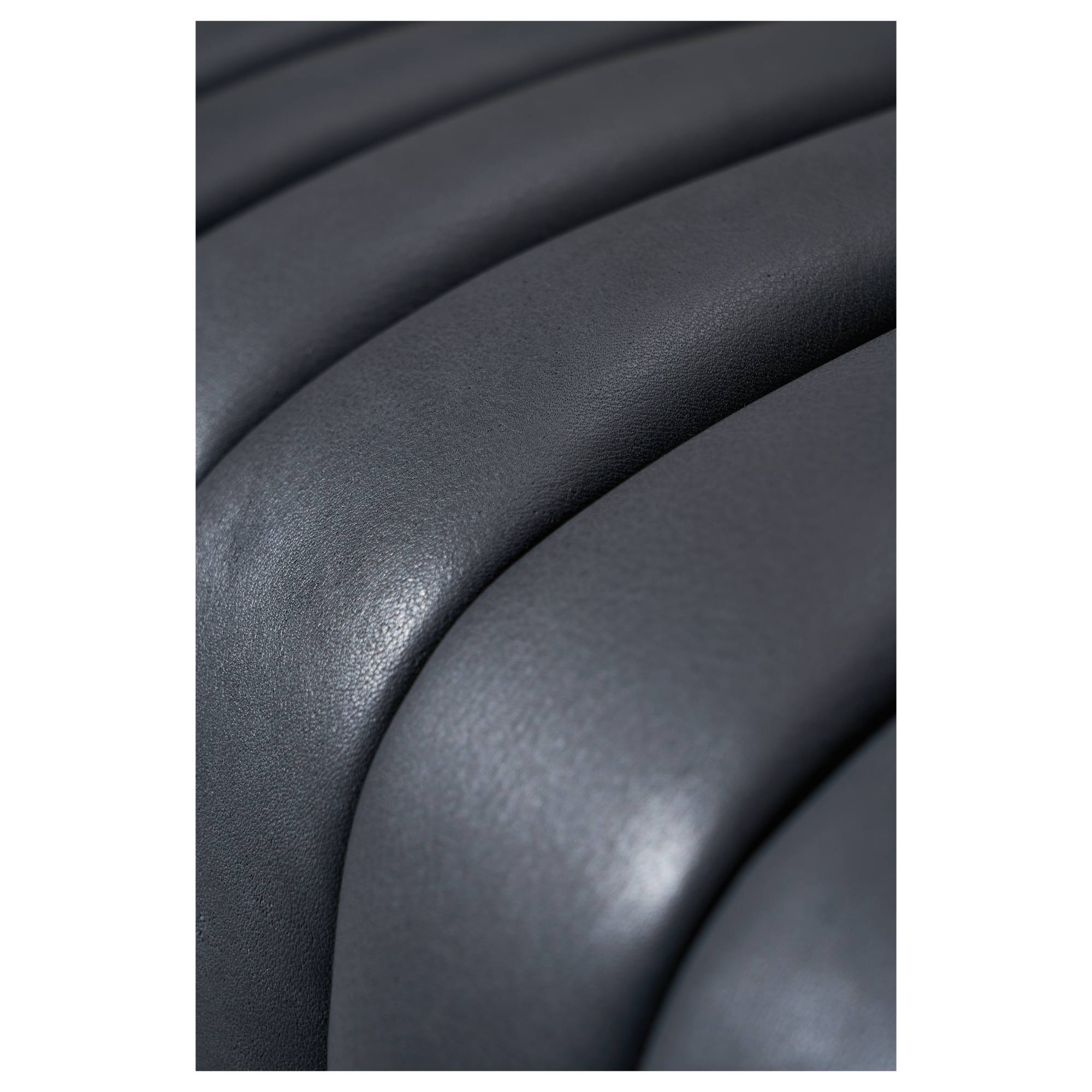 Harton 60cm Square Leather Footstool, Santosa Black