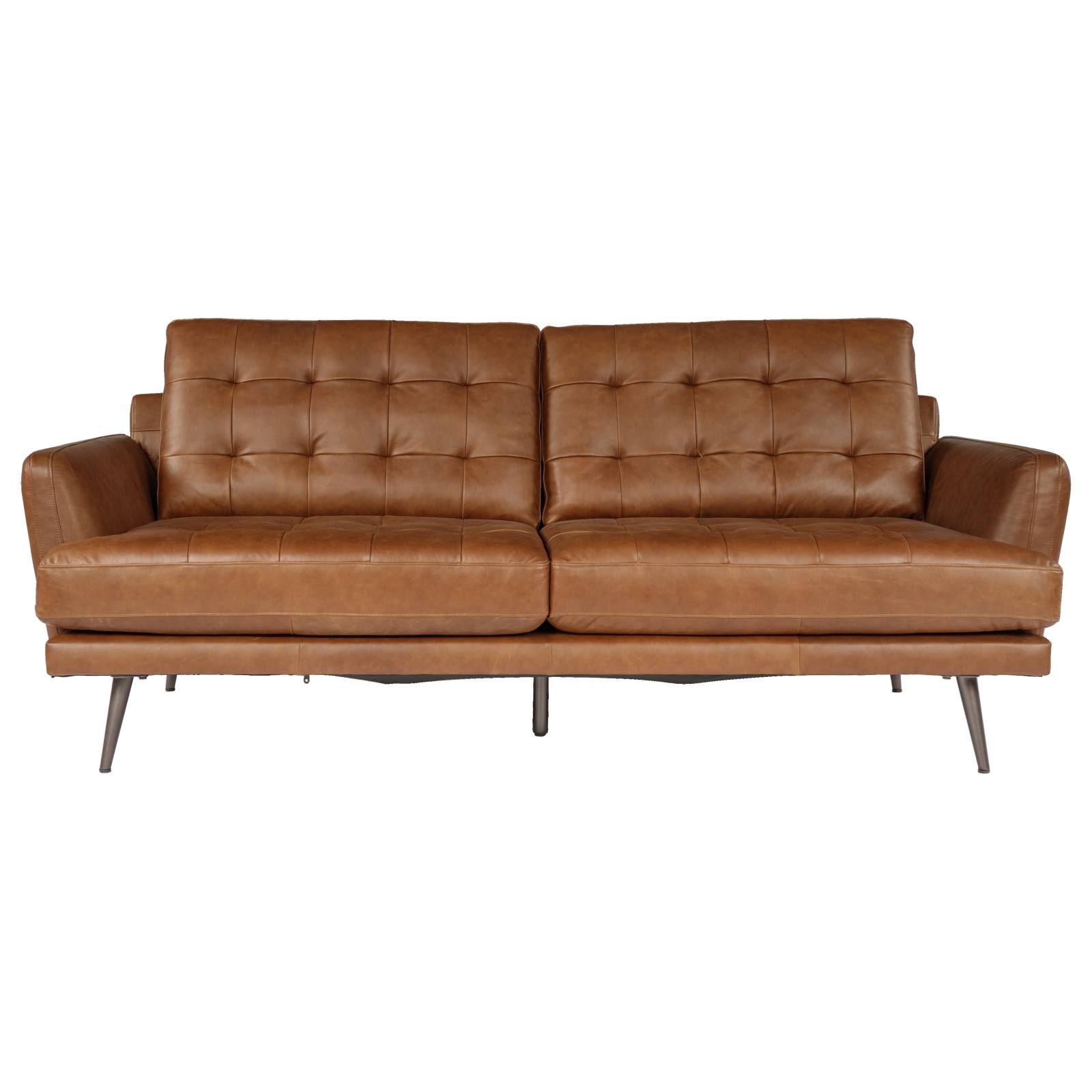 Helston 2.5 Seater Leather Sofa, Chocolate Brown