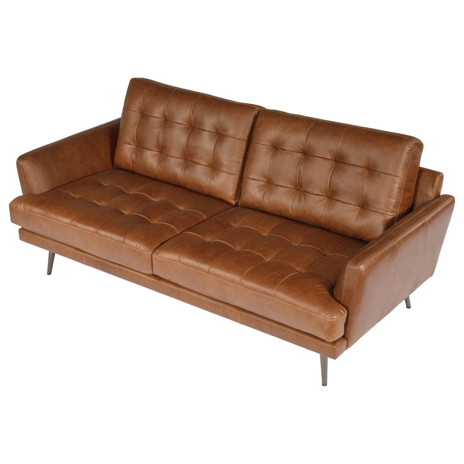 Helston 2.5 Seater Leather Sofa, Chocolate Brown