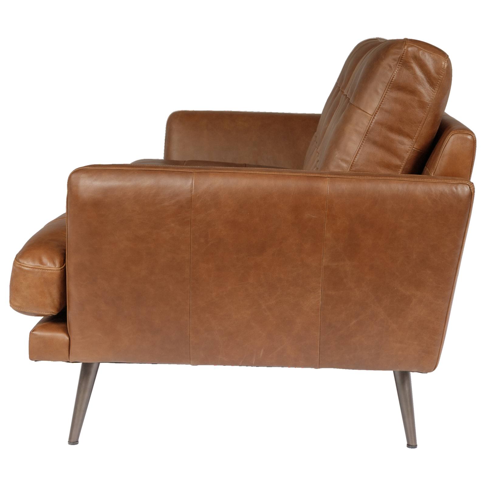 Helston 2.5 Seater Leather Sofa, Chocolate Brown
