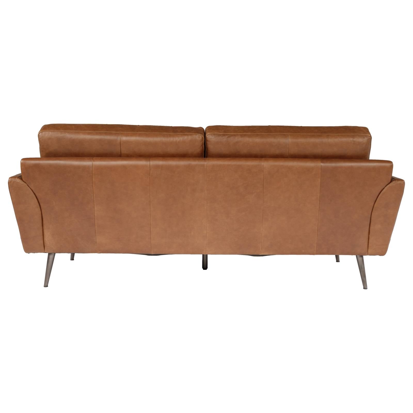 Helston 2.5 Seater Leather Sofa, Chocolate Brown