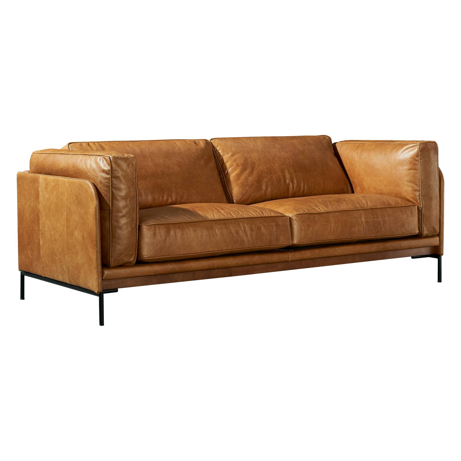 Allerdale 2.5 Seater Leather Sofa, Natural Tan